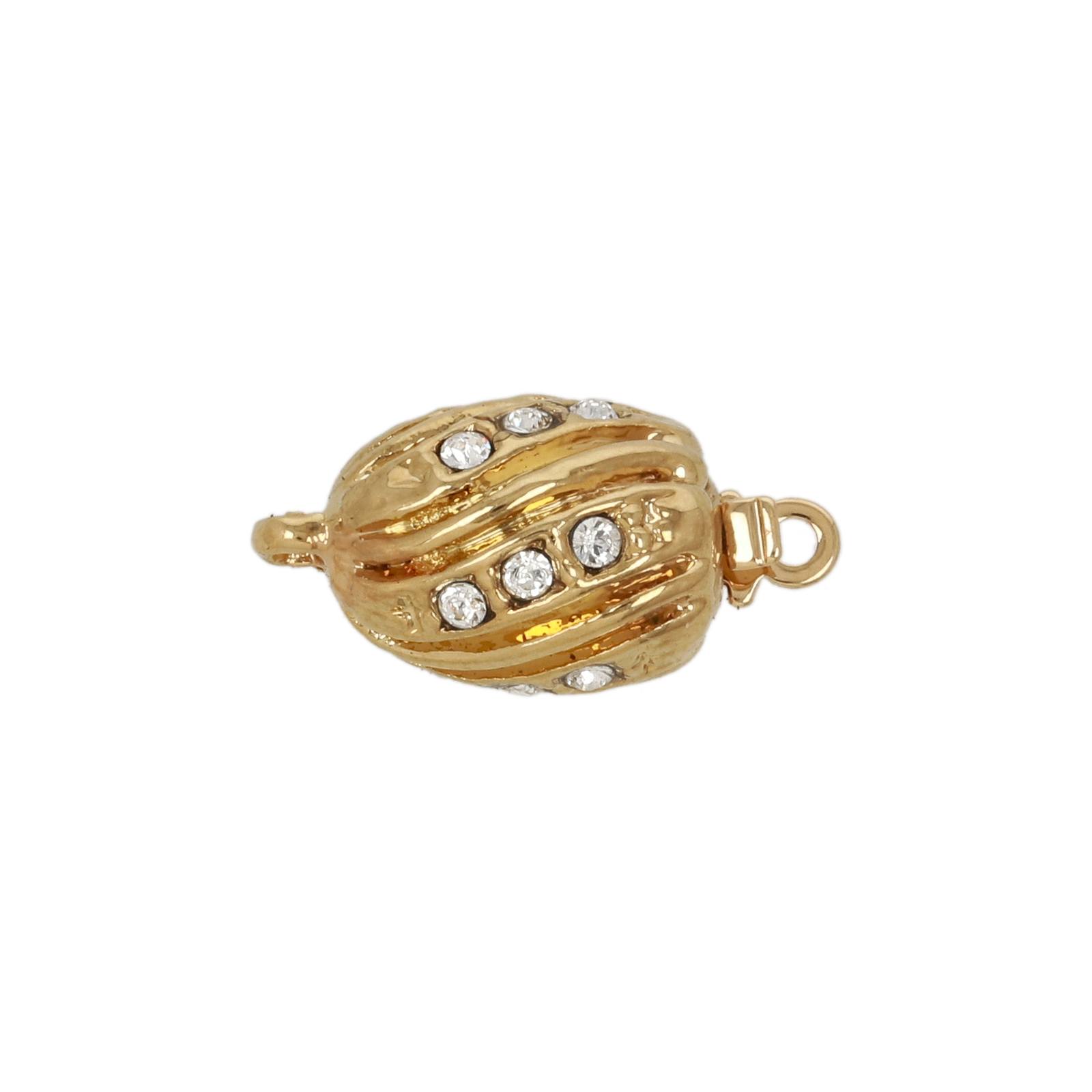 jewel clasp gold special plating box clasp with true crystal 11x8mm | 1pc