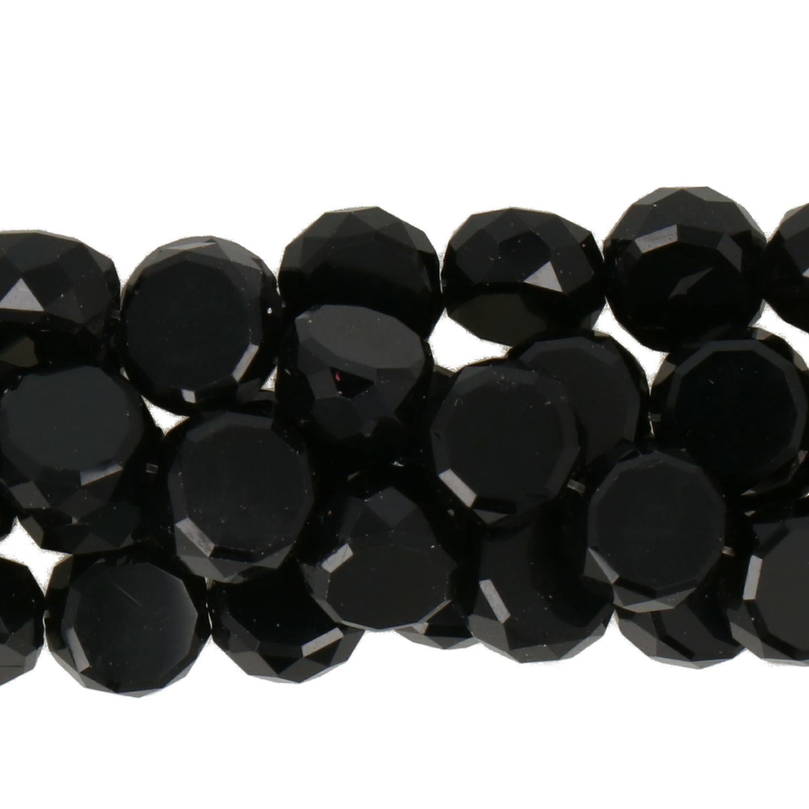 chinese glasperlen sheibe black 7,5mm | 25st