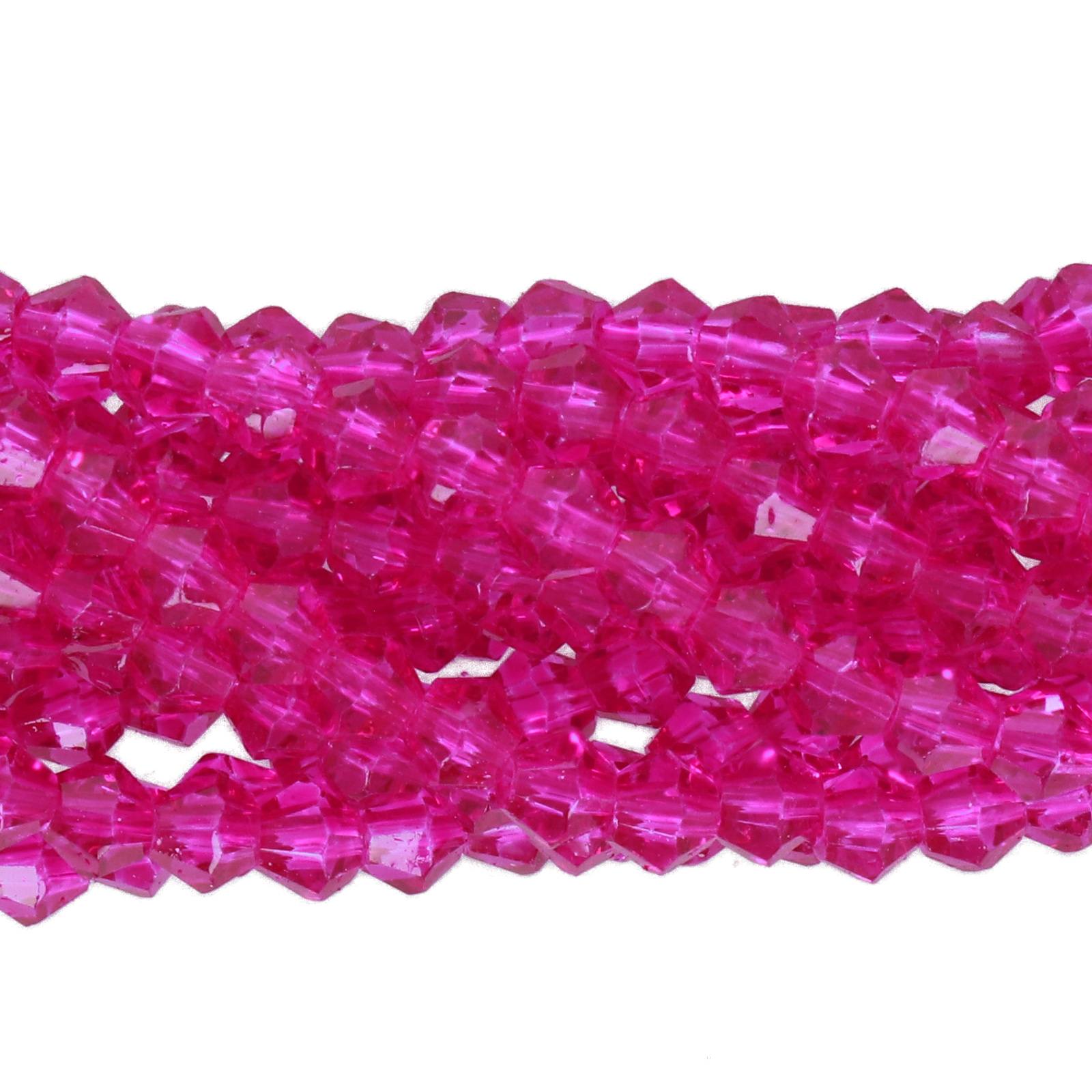 fuchsia chinese crystal faceted bicone 4mm | 1 strand