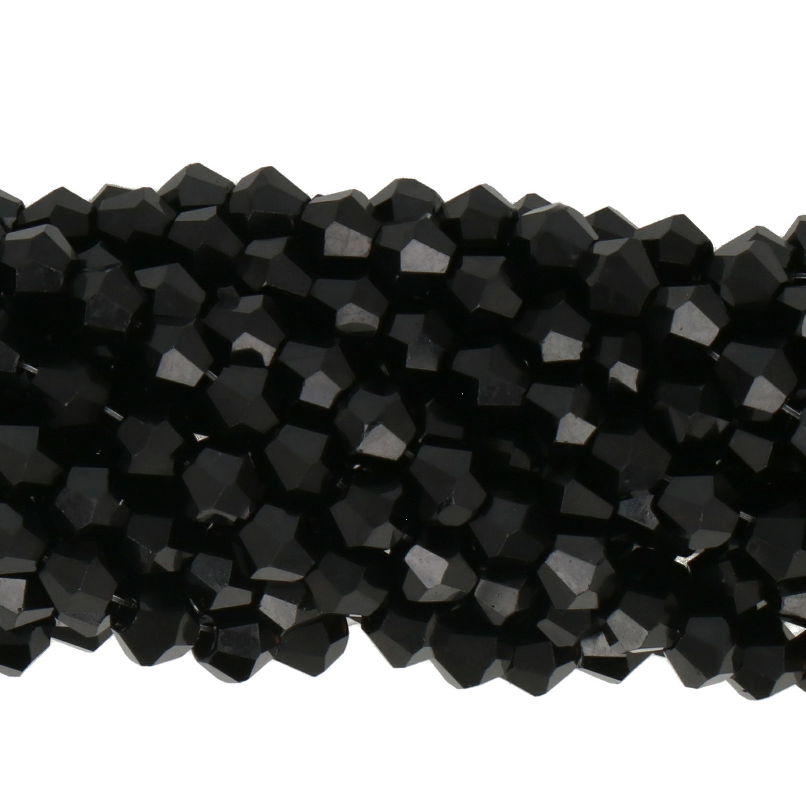 black chinese crystal faceted bicone 4mm | 1 strand