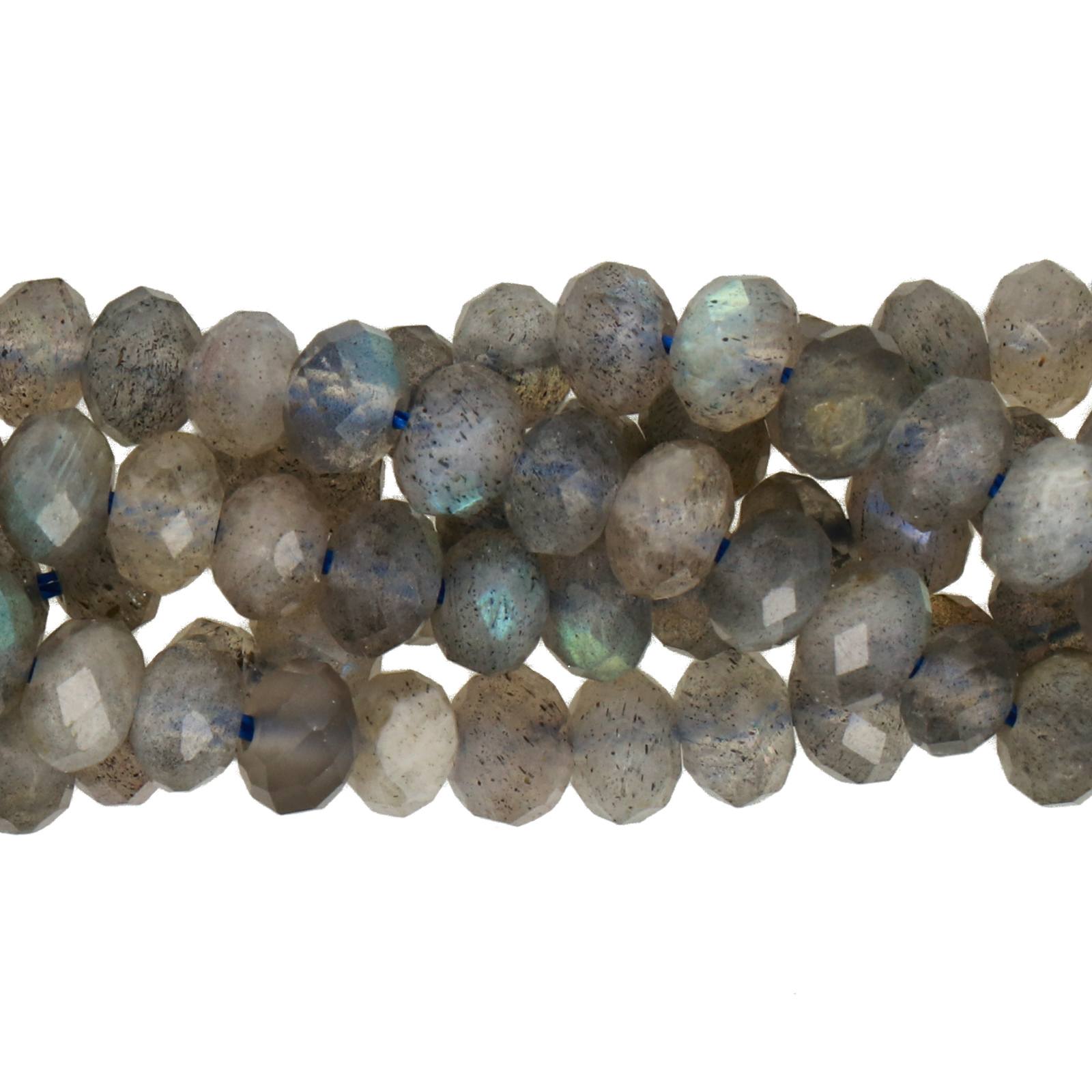 labradorite faceted roundelle 5x3mm | 15pc