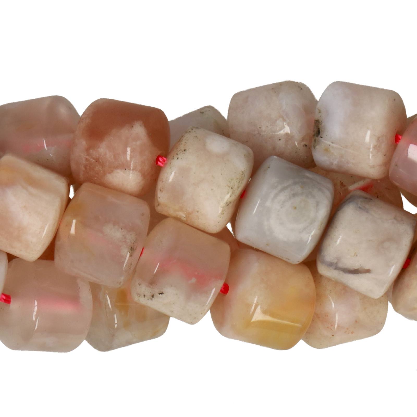 flower agate smooth tube 8mm | 8pc