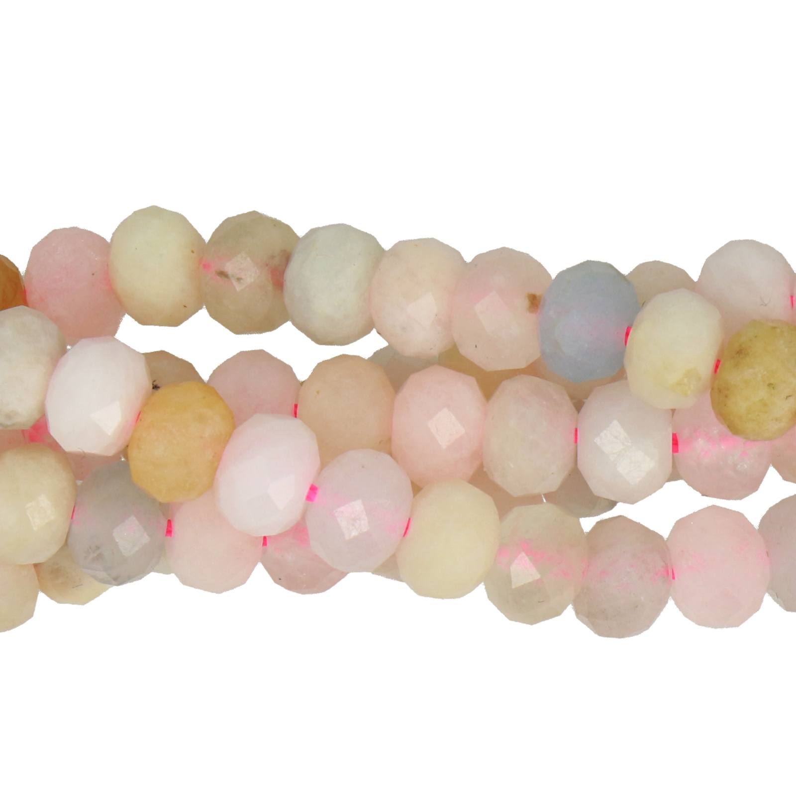 beryll multicolor facettiertes rondelle 6x4mm | strang 38/40cm