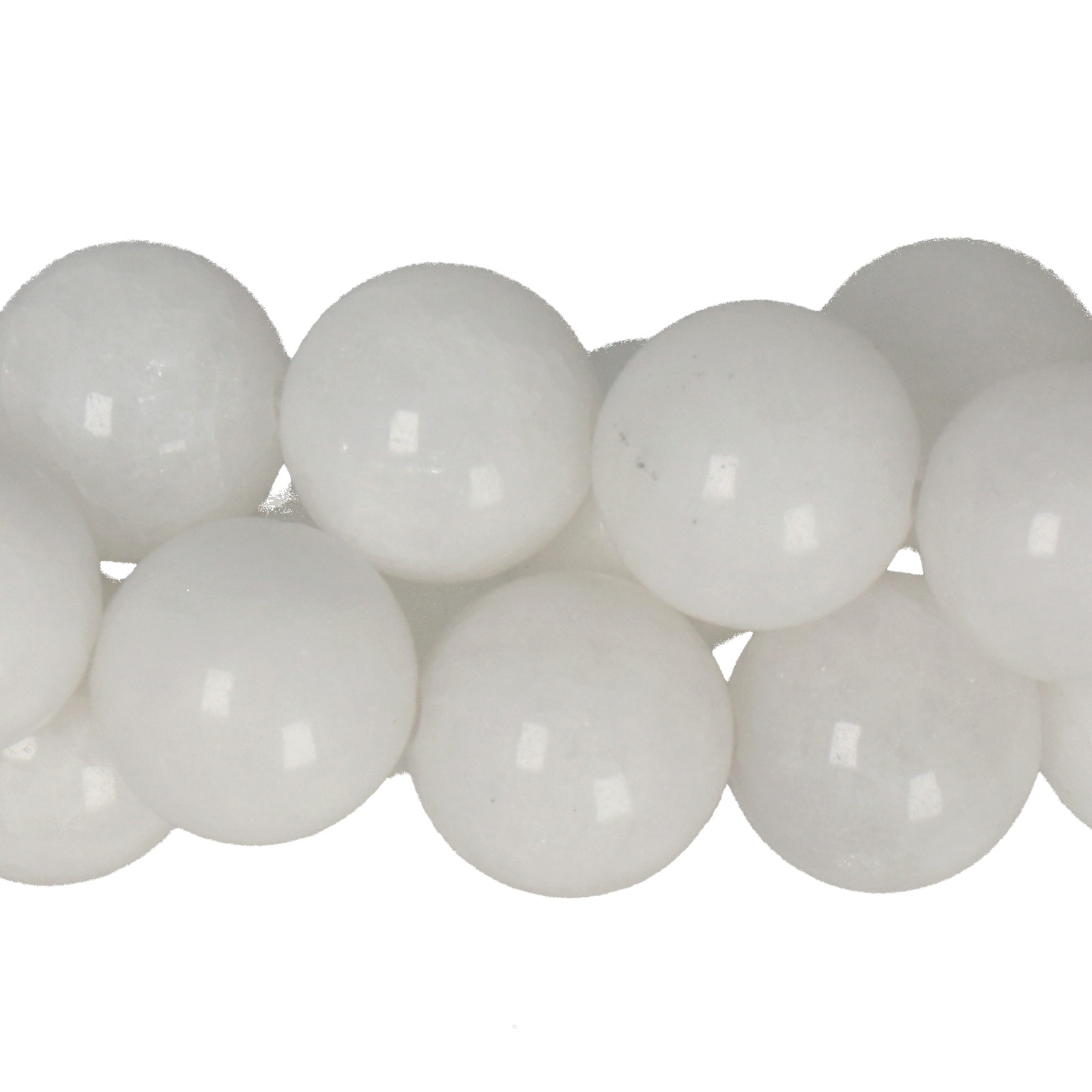 natural white jade smooth round 10mm | 15/16-inch strand
