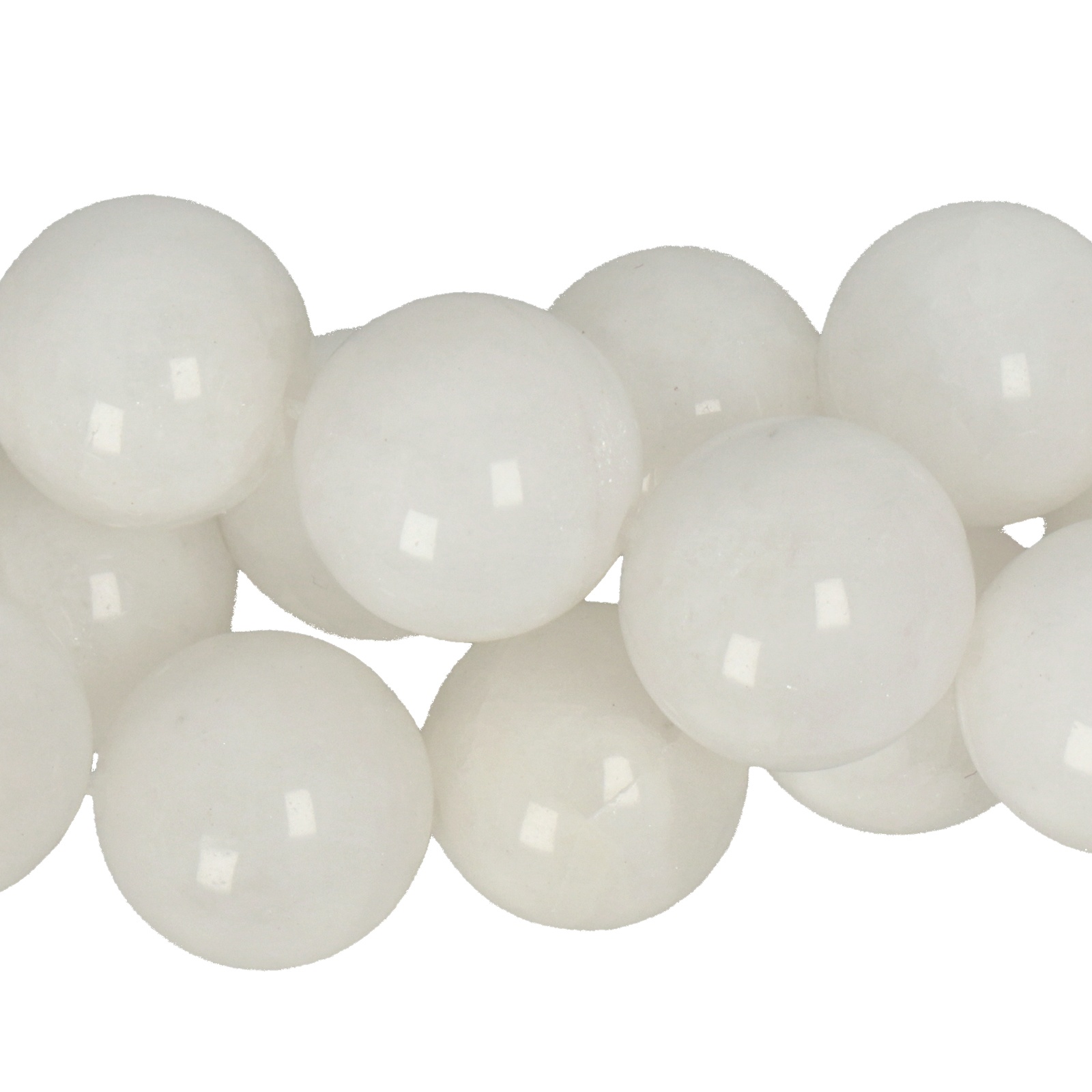 natural white jade smooth round 12mm | 15/16-inch strand