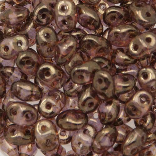 superduo perlen 5x2,5mm luster gold smoky topaz | 10gr