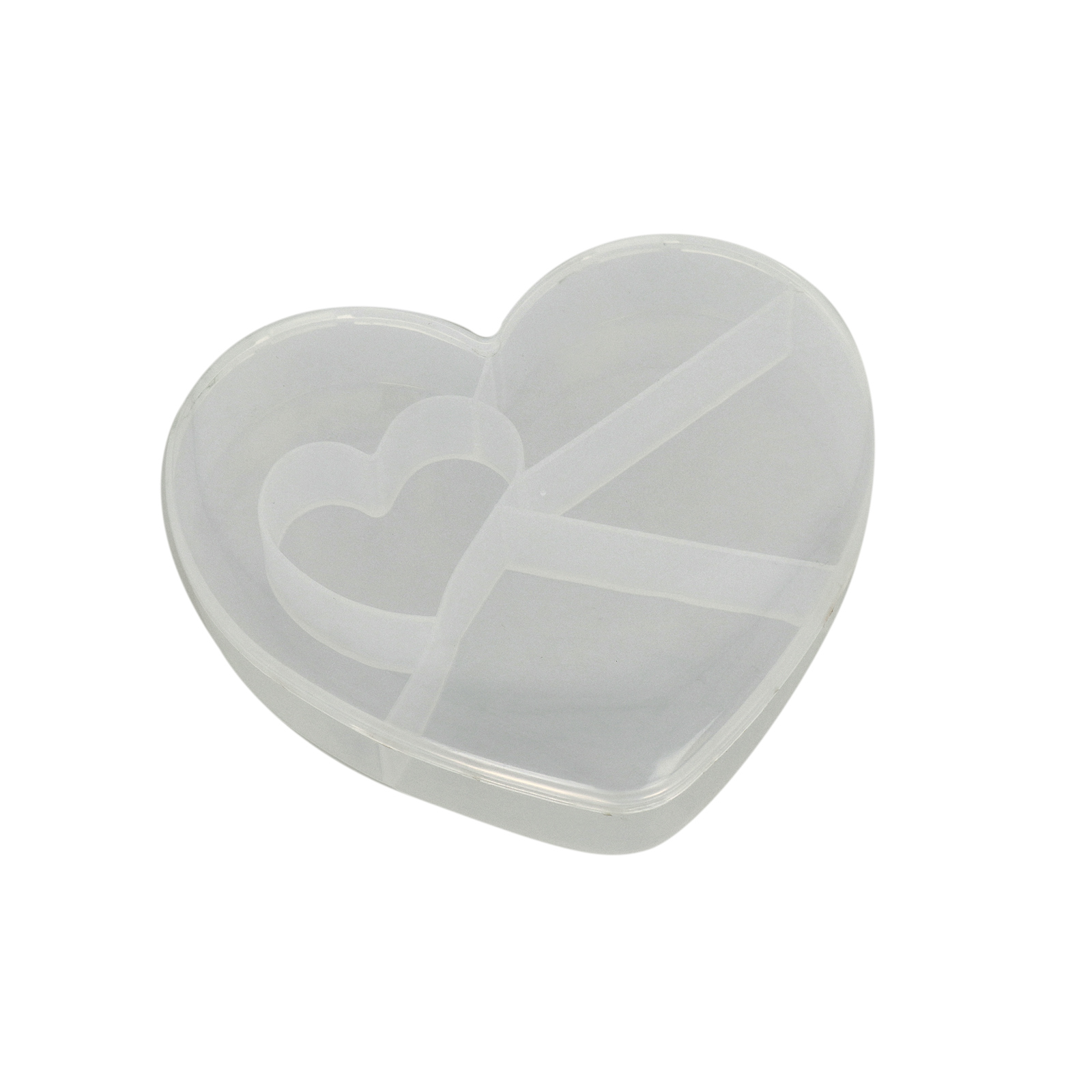 organizer plastic box - 15 compartments - heart 14x10cm | 1pc