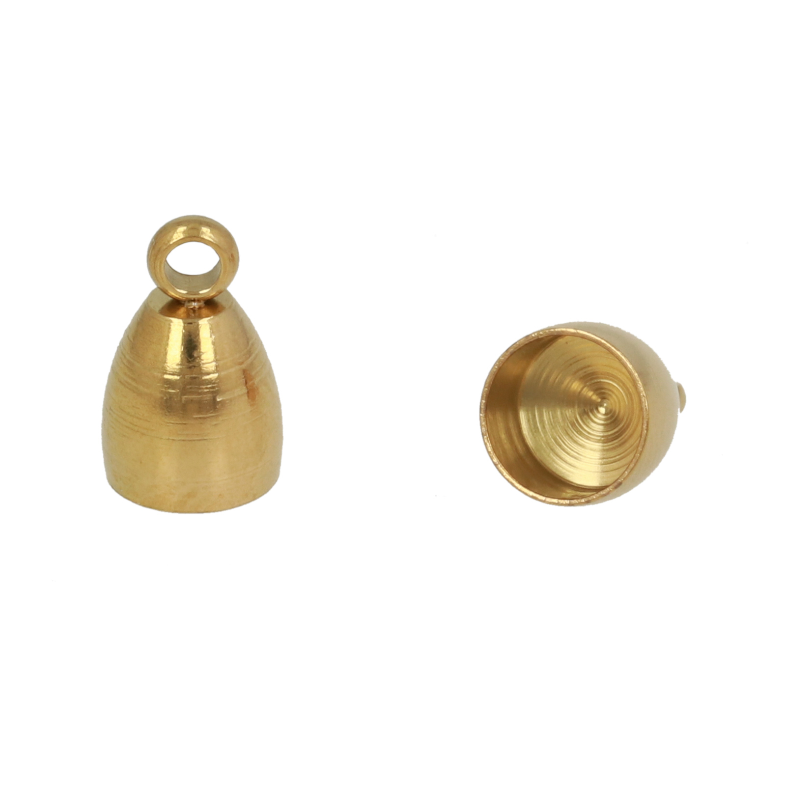 gold plated stainless steel crimp end 10x6mm (width 5mm) | 4pc