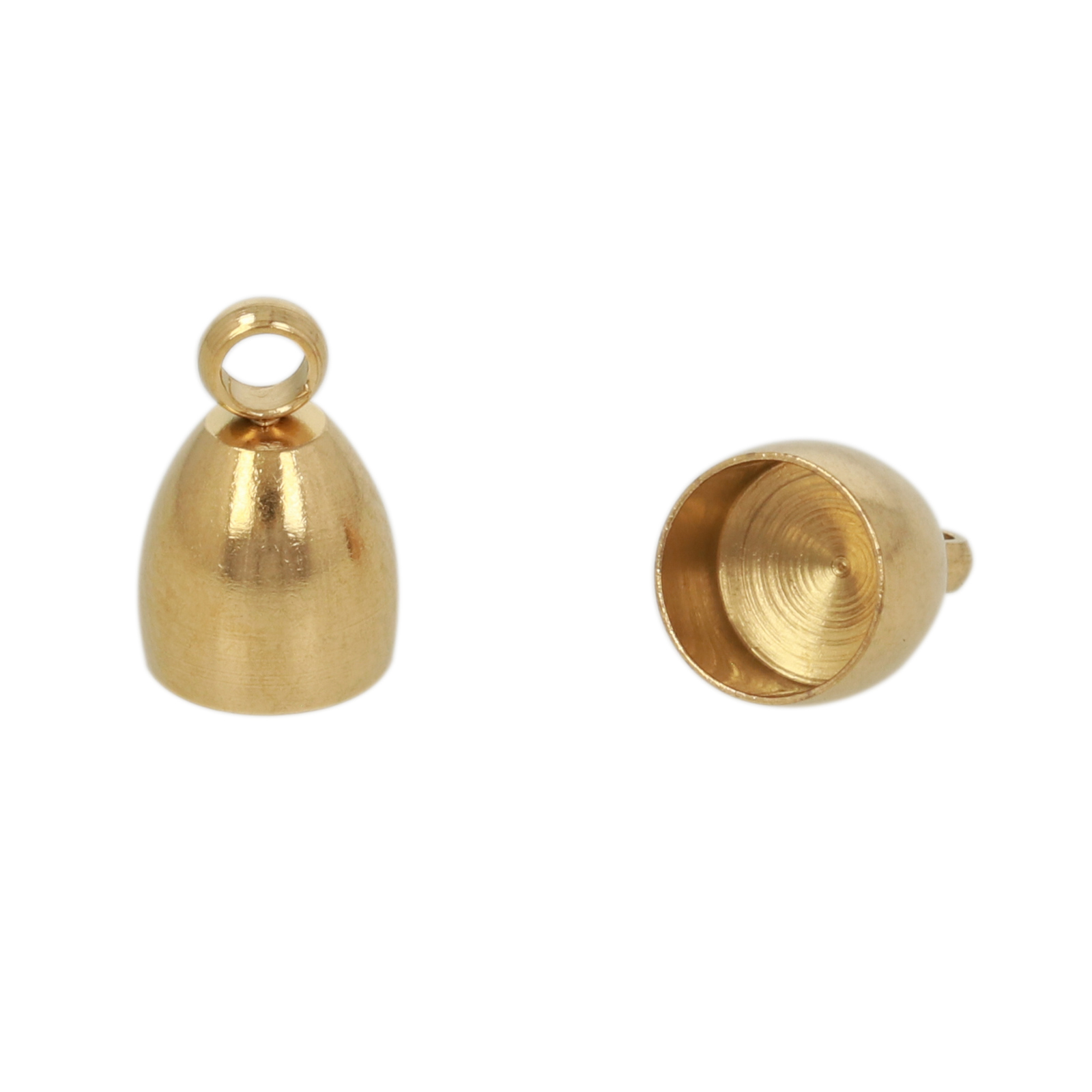 vergoldet edelstahl endkappe 10x7mm (6mm inneren) | 4st