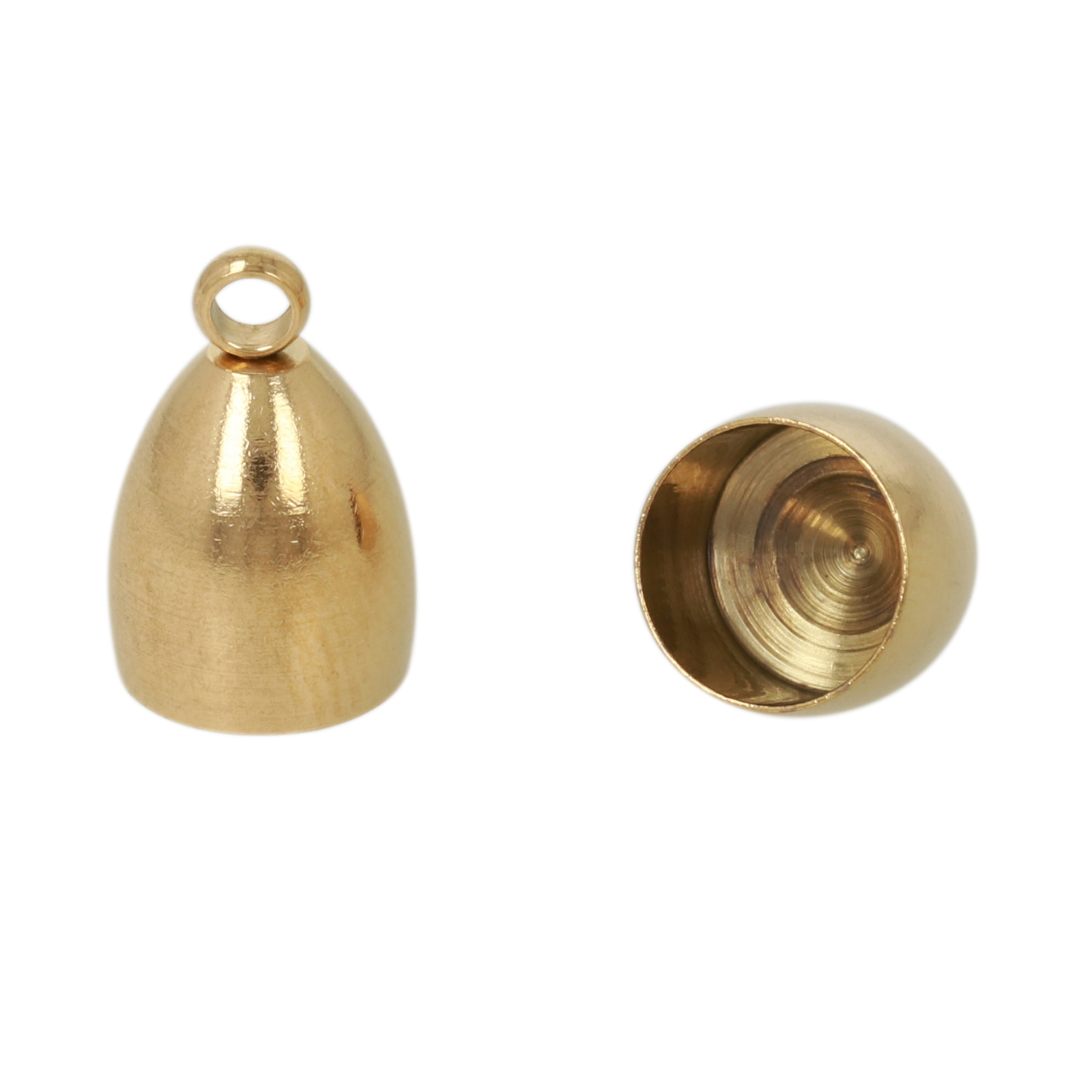 vergoldet edelstahl endkappe 13x9mm (8mm inneren) | 4st