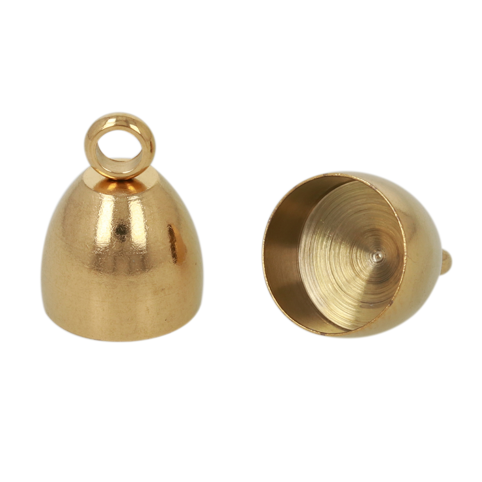 vergoldet edelstahl endkappe 15x11mm (10mm inneren) | 4st
