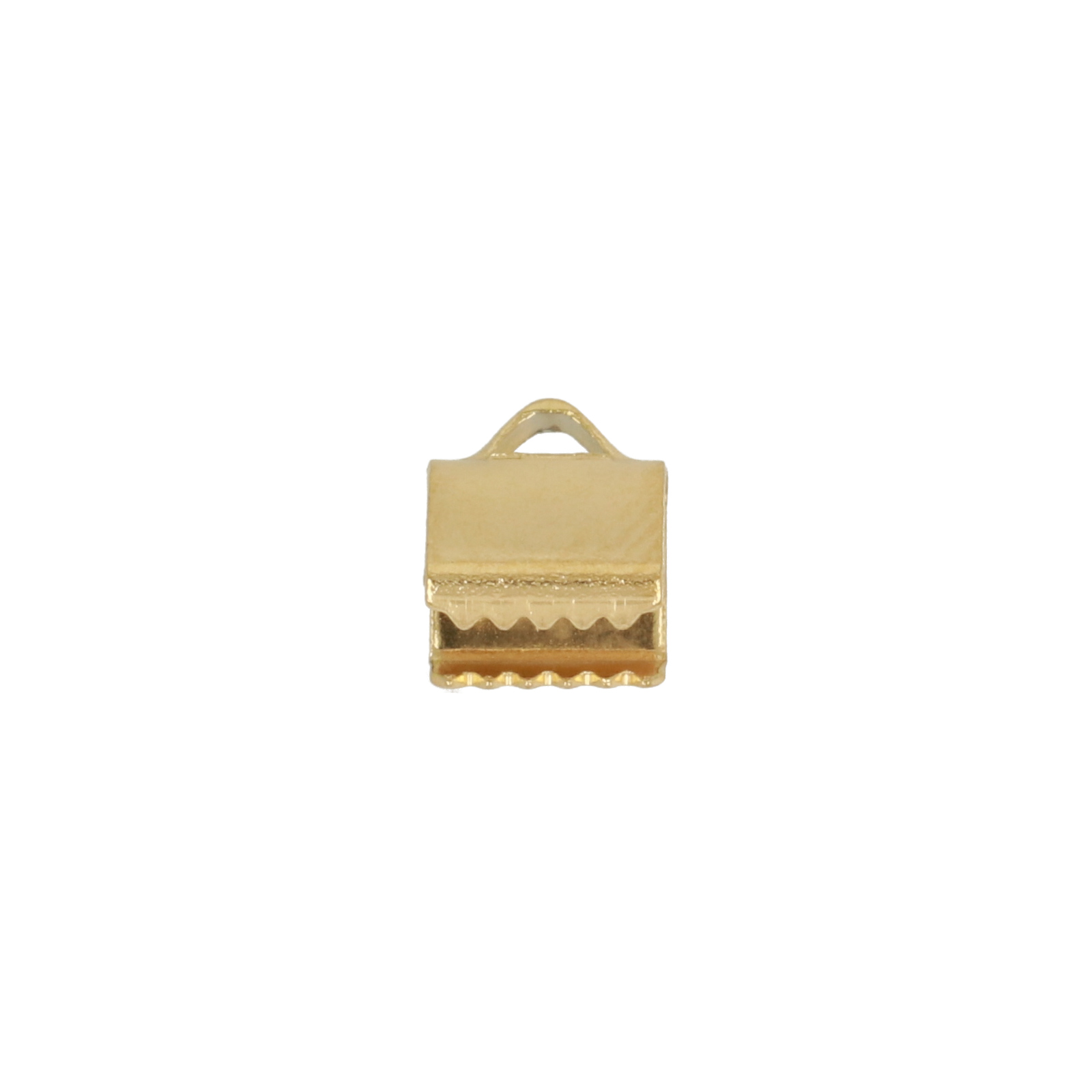 gold plated stainless steel ribbon end 6mm | 20pc