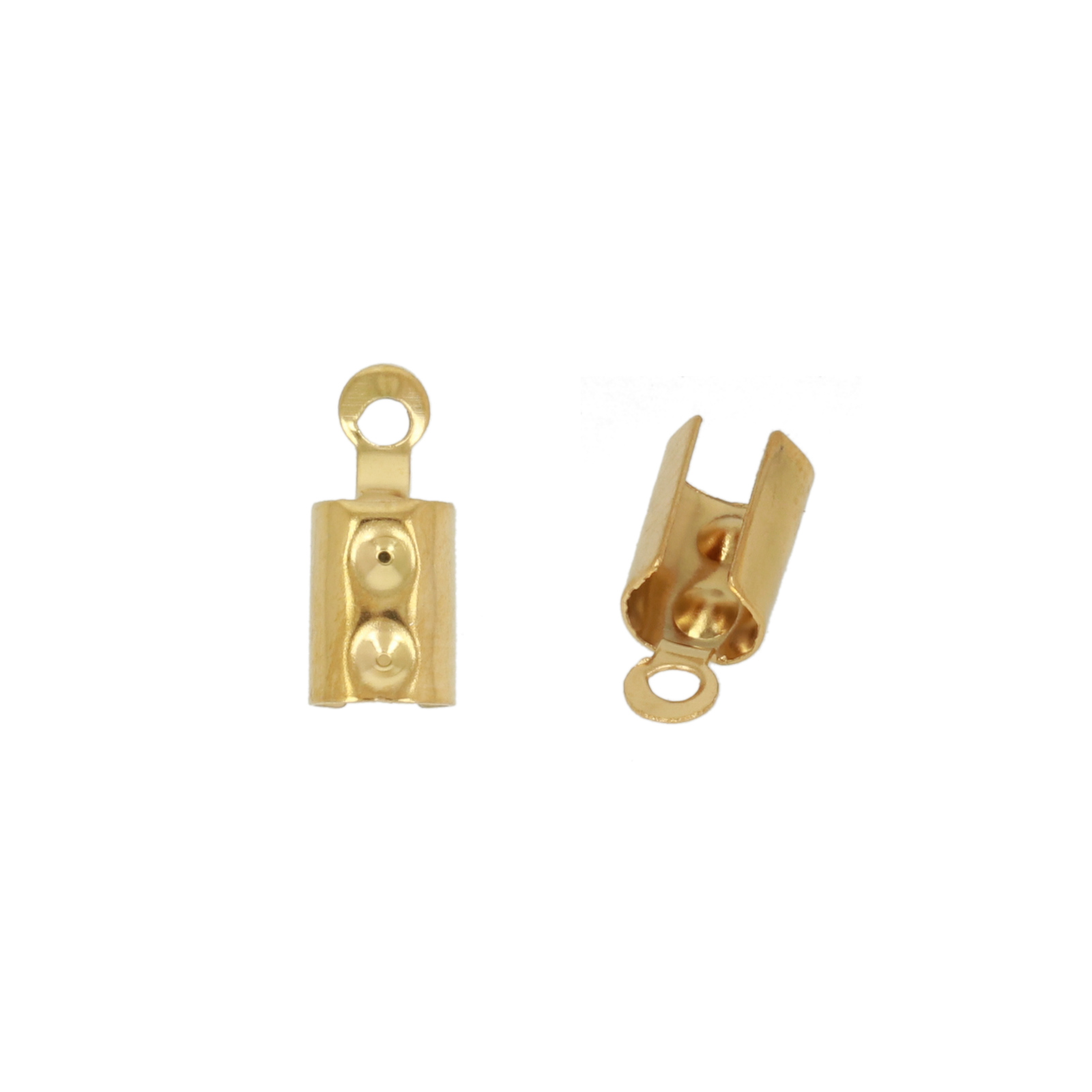 vergoldet edelstahl kordelklemmen 10x4,5mm (3mm inneren) | 20st