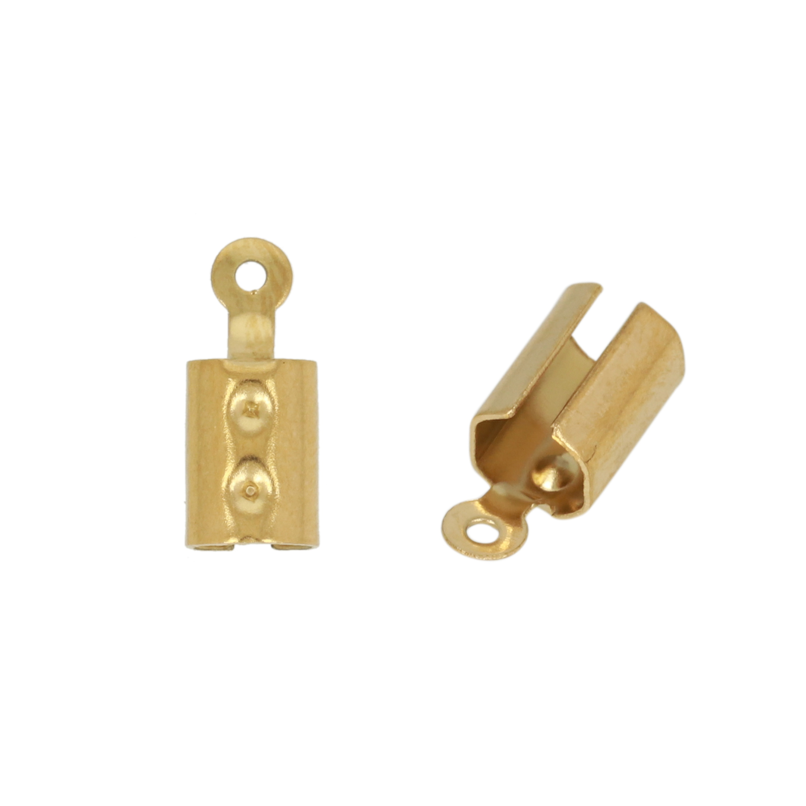 gold plated stainless steel crimp end 12x6mm (width 4mm) | 20pc