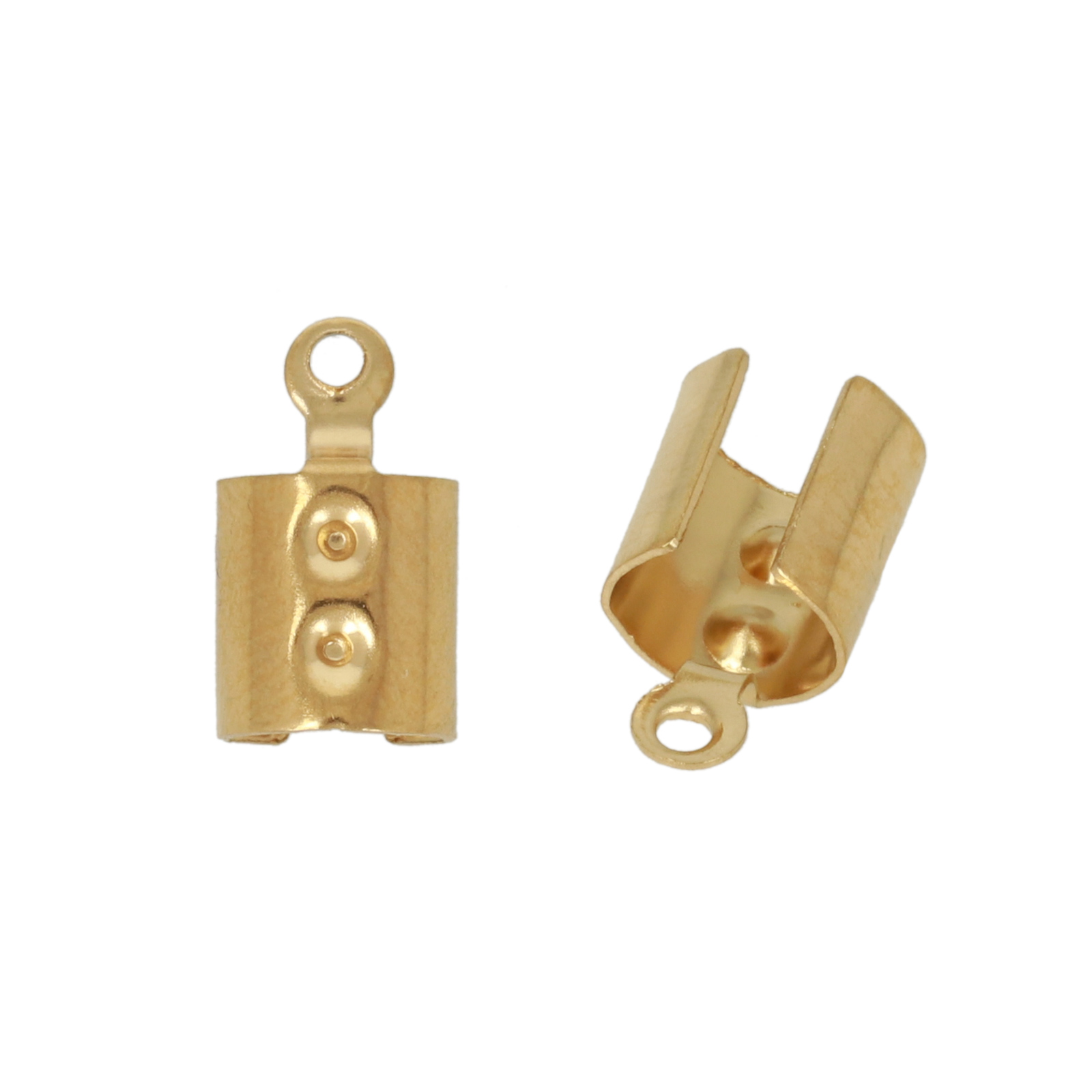 gold plated stainless steel crimp end 12x6mm (width 5mm) | 20pc