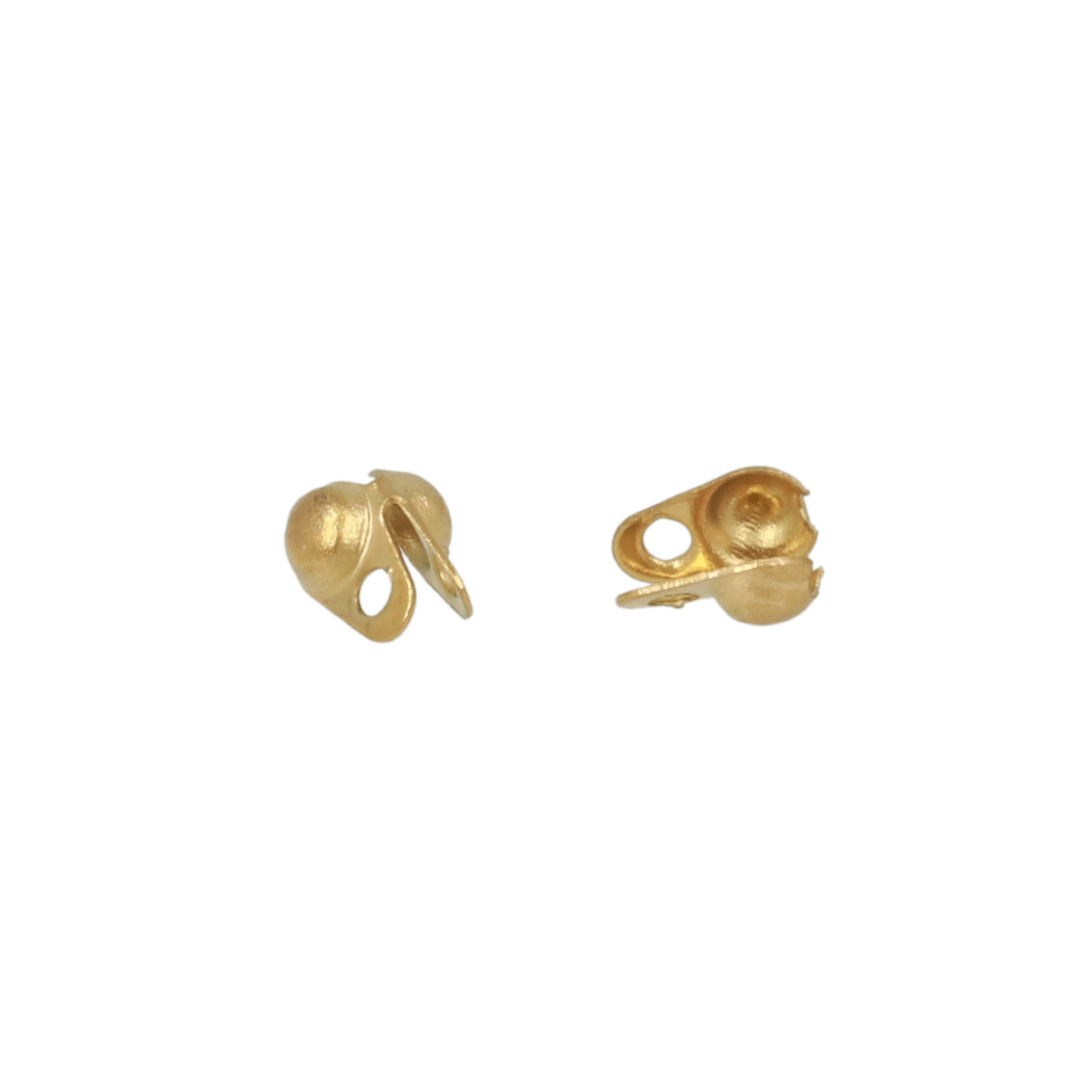 gold plated stainless steel ball chain crimp end 4x2mm (width 2mm) | 20pc