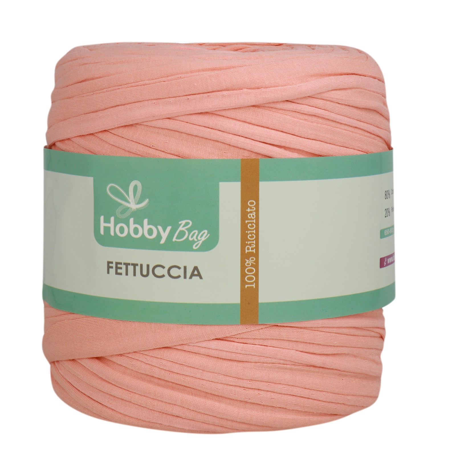 hobbybag t-shirt yarn fettuccia - rosa garnele - 500-800gr (110-130mt) | 1st
