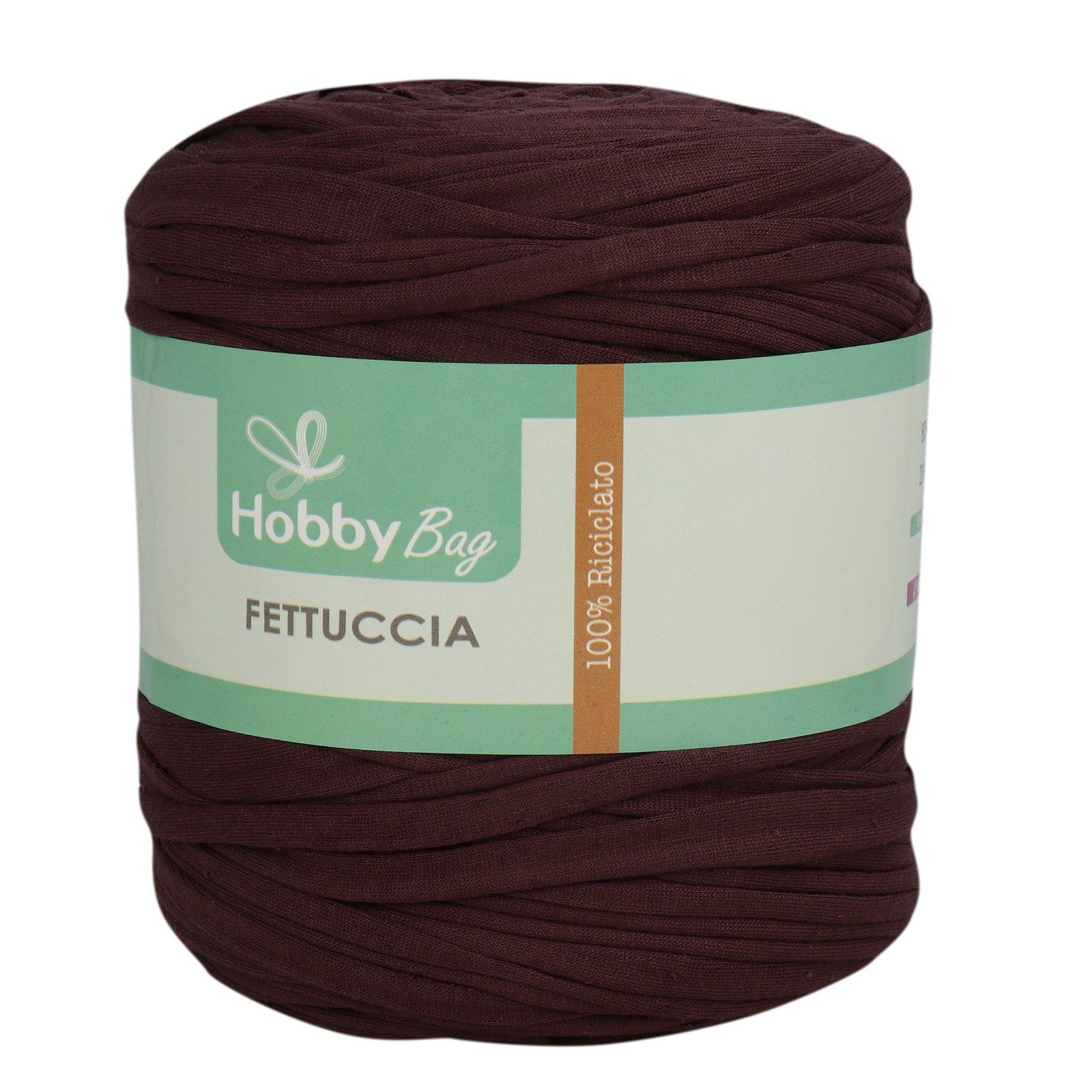 hobbybag t-shirt yarn fettuccia - mahogany - 500-800gr (110-130mt) | 1pc