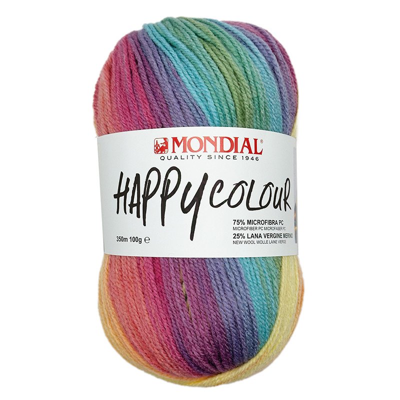 happy colour mondial - lila/orange/rosa/hellblau (493) - 100gr (350mt) | 1st