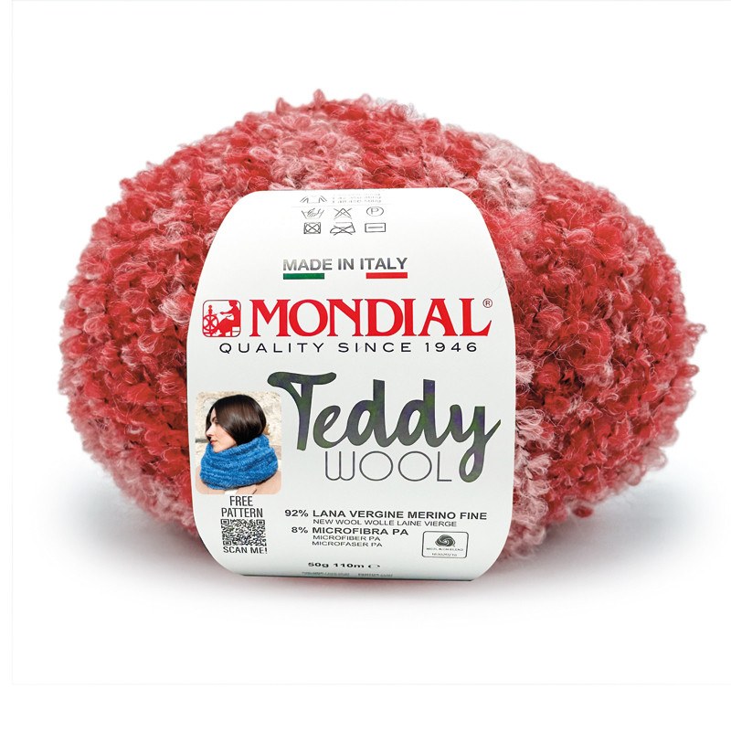 teddy wool mondial - bordeaux (742) - 50gr (110mt) | 1st