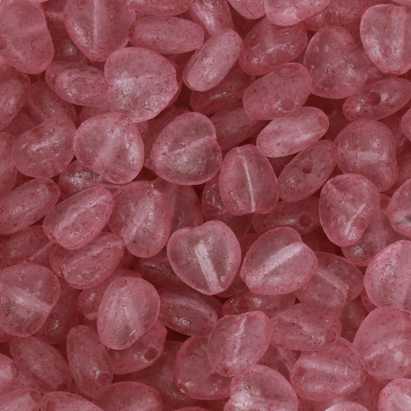 böhmische glasperlen herz crystal etched pink 8mm | 30st