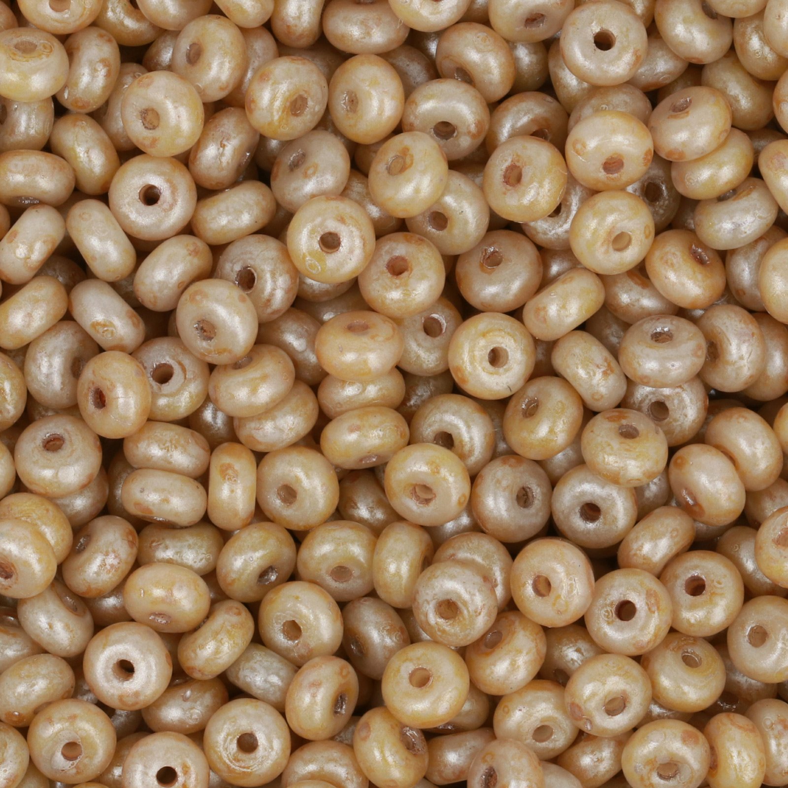 czech roundelle beads - honey spotted 4x2,5mm | 100pc