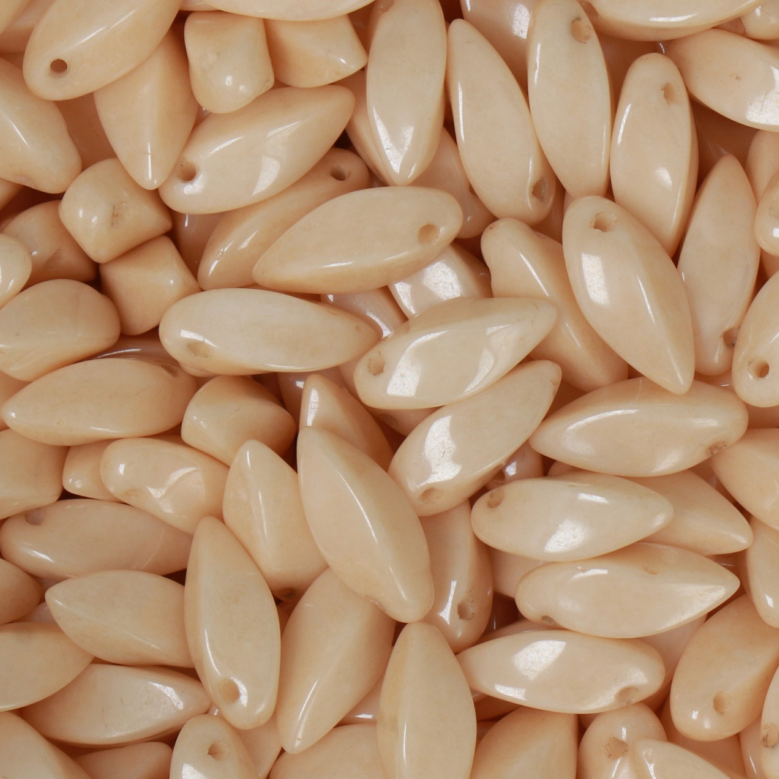 czech glass twist beads - opaque luster champagne - 12x6mm | 25pc