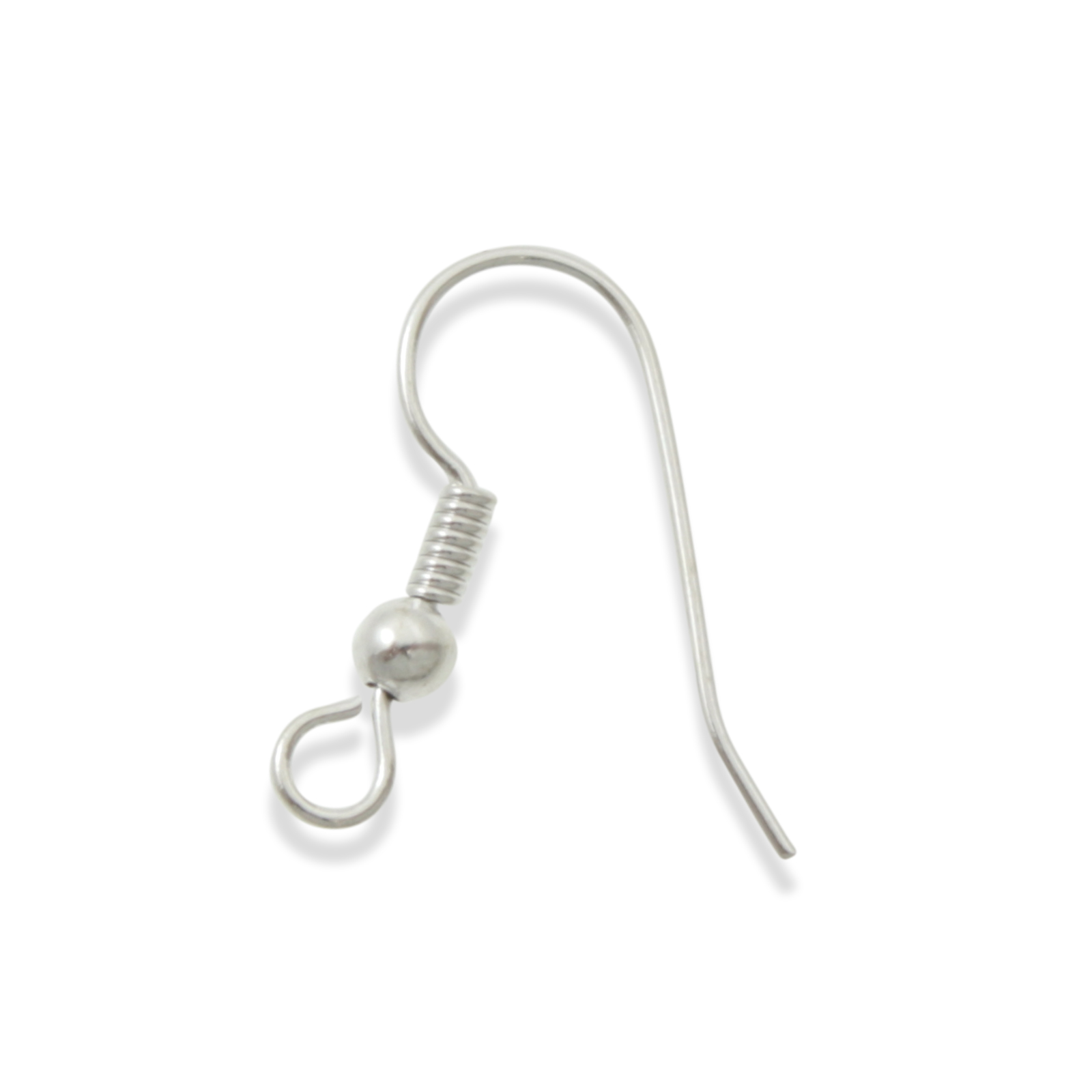 silver plated french earwire with ball and coil 19mm | 48pc