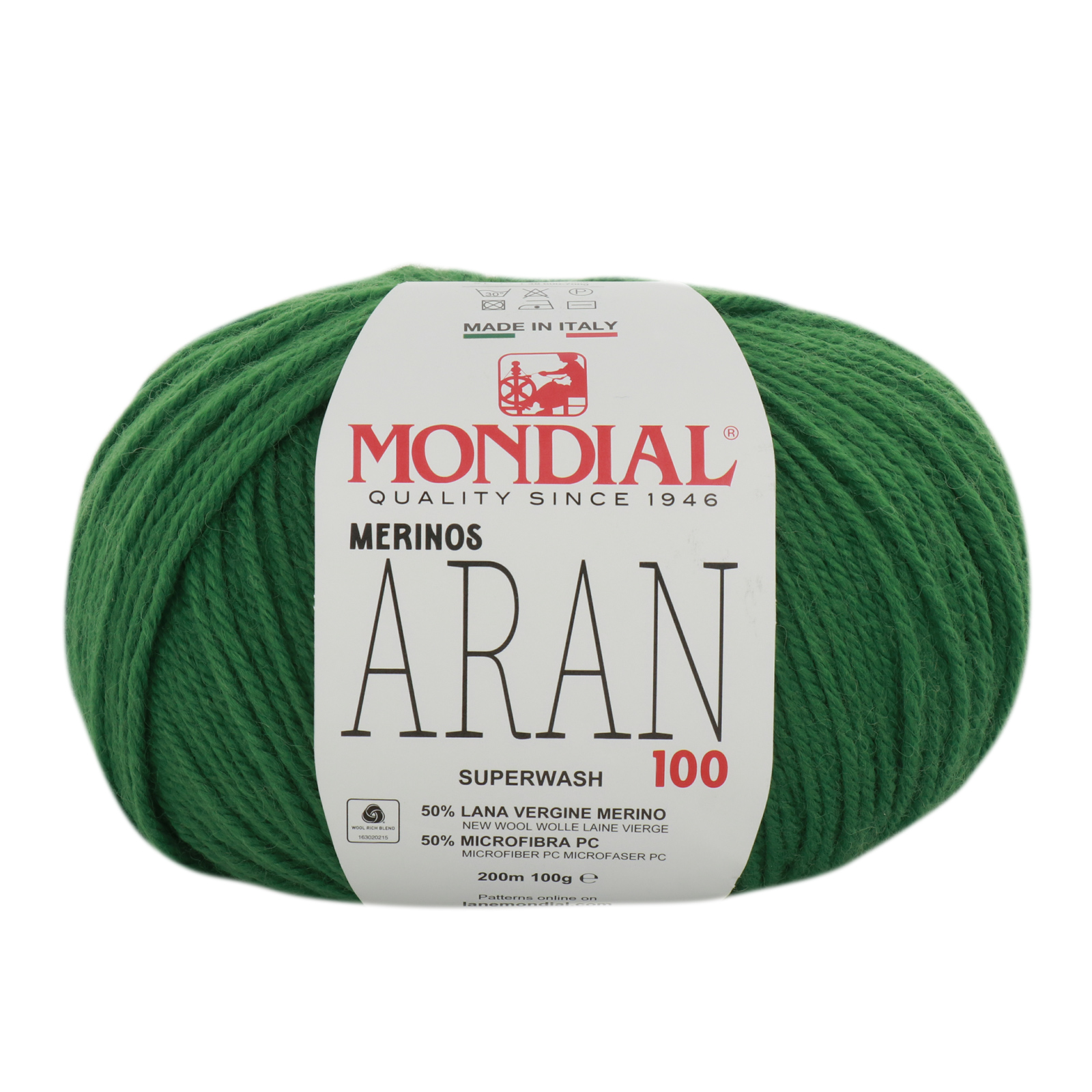 merinos aran 100 mondial - green grass (356) - 100gr (200mt) | 1pc