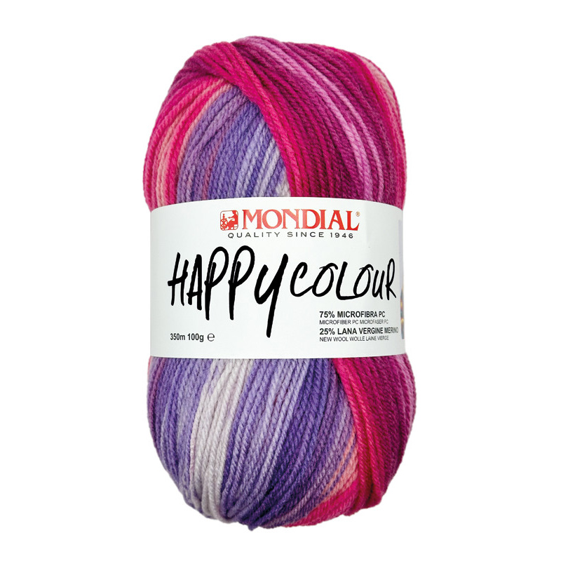 happy colour mondial - purple/fuchsia/rose/mauve (494) - 100gr (350mt) | 1pc