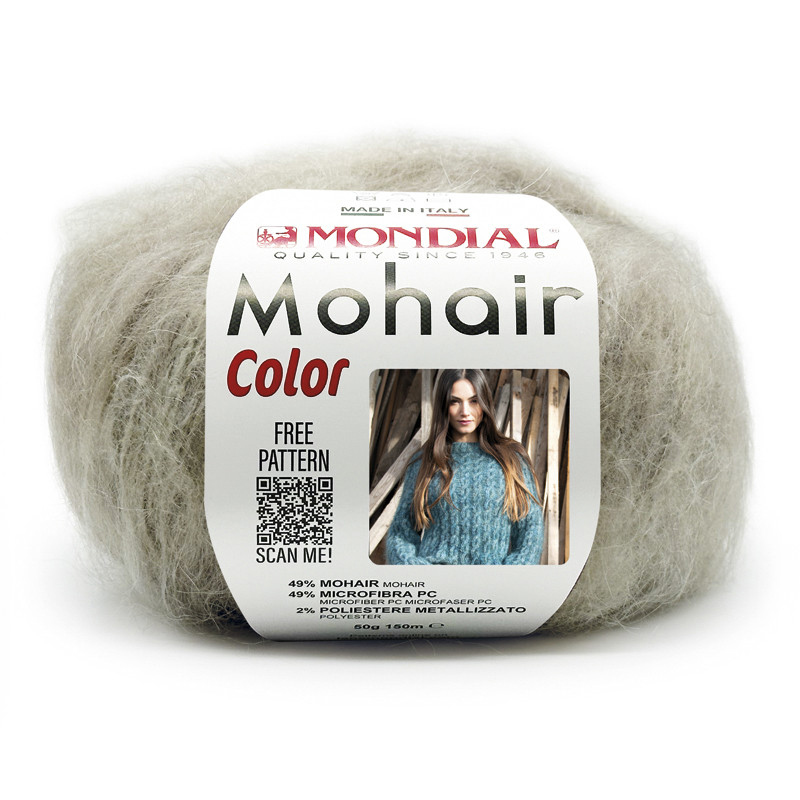 mohair color mondial - cream/beige (890) - 50gr (150mt) | 1pc