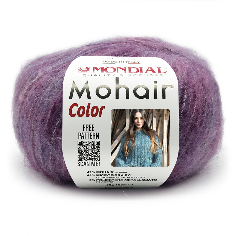 mohair color mondial - rosa/lila (893) - 50gr (150mt) | 1st