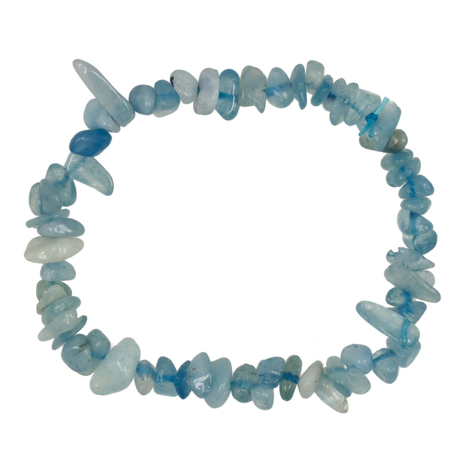 aquamarine elastic bracelets chips 5-10mm | 1pc