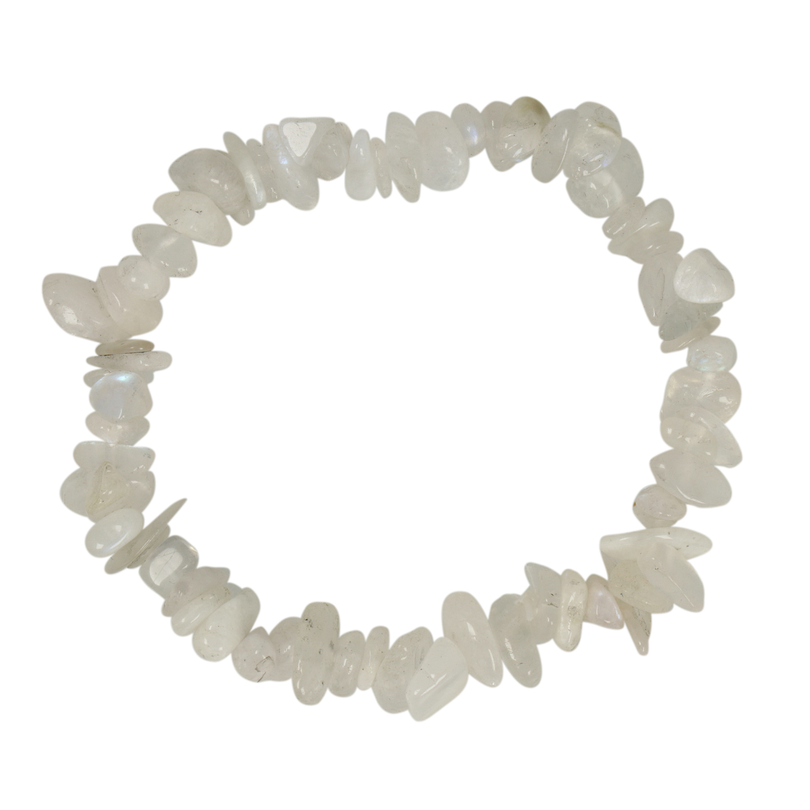white moonstone elastic bracelets chips 5-10mm | 1pc