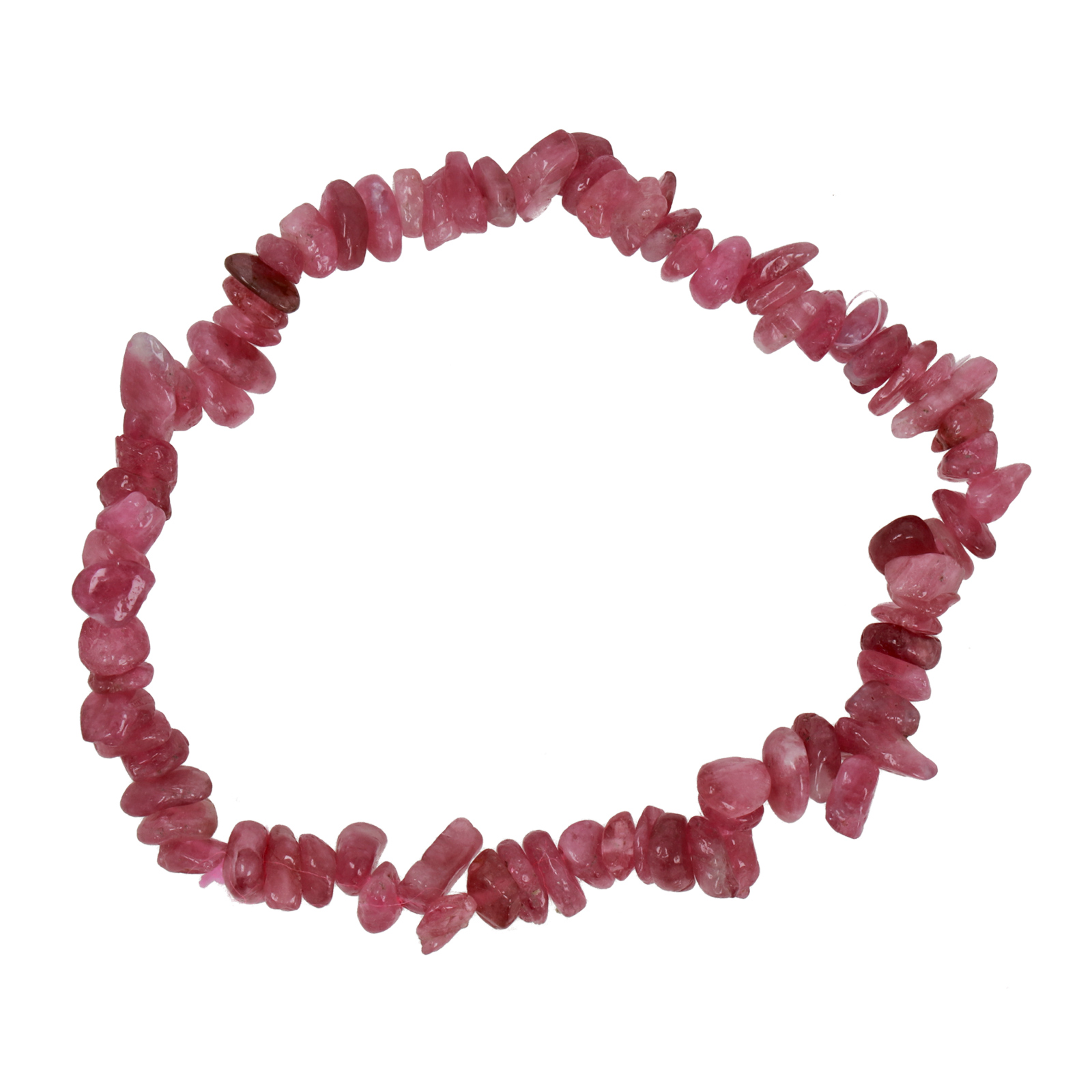 pink tourmaline elastic bracelets chips 5mm | 1pc