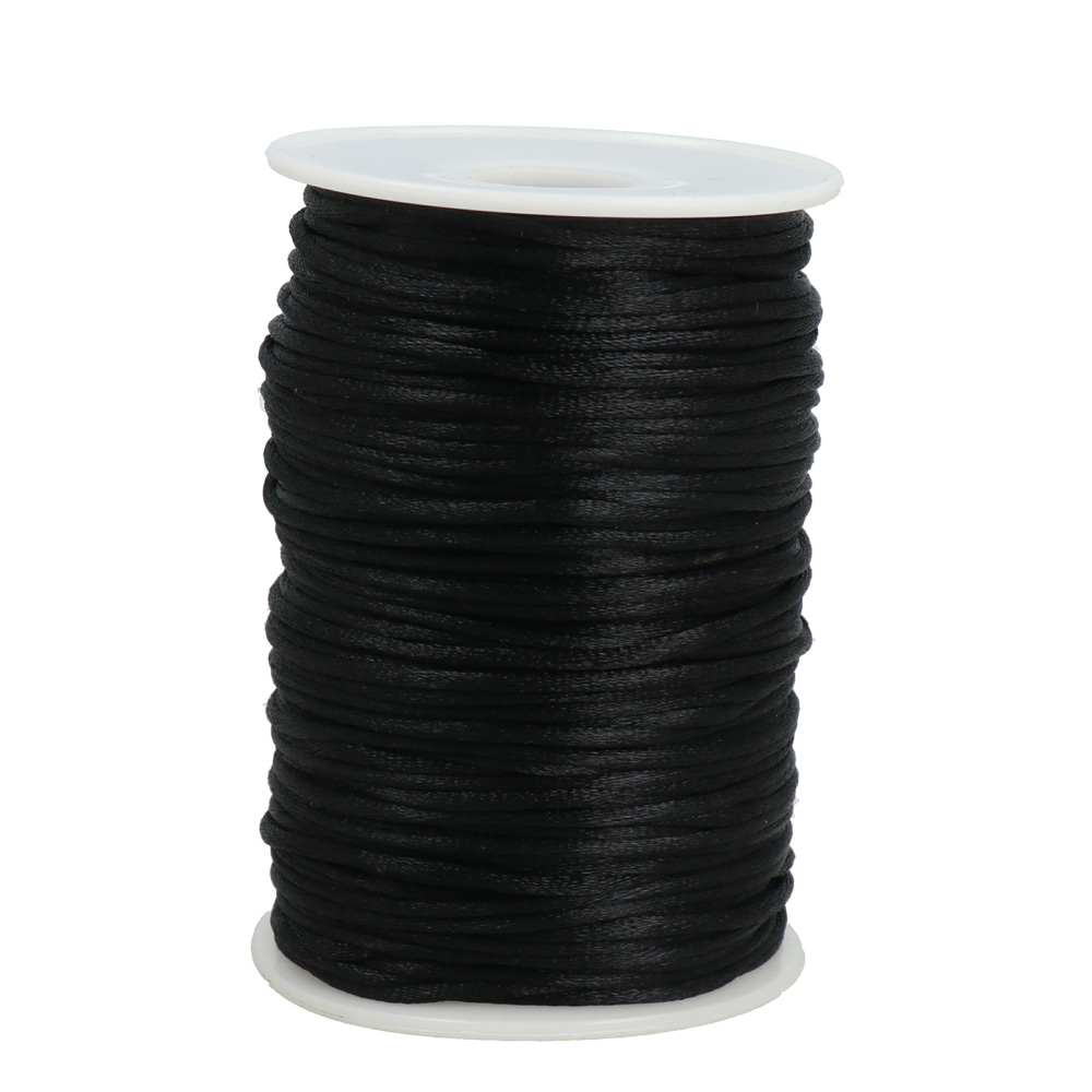 black rattail cord 2mm - 100mt spool | 1pc