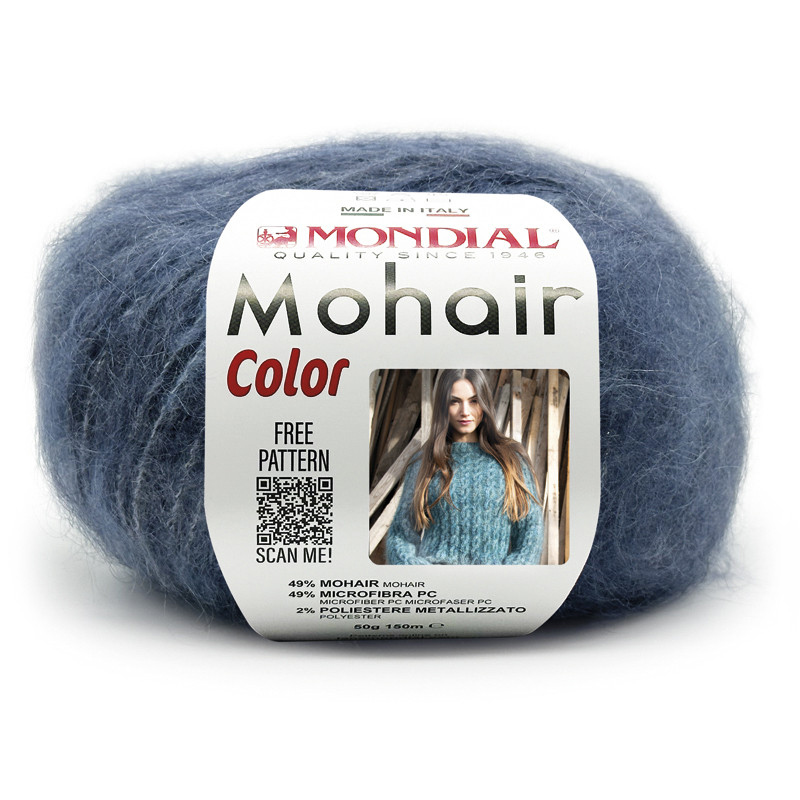 mohair color mondial - bluette/blue (896) - 50gr (150mt) | 1pc