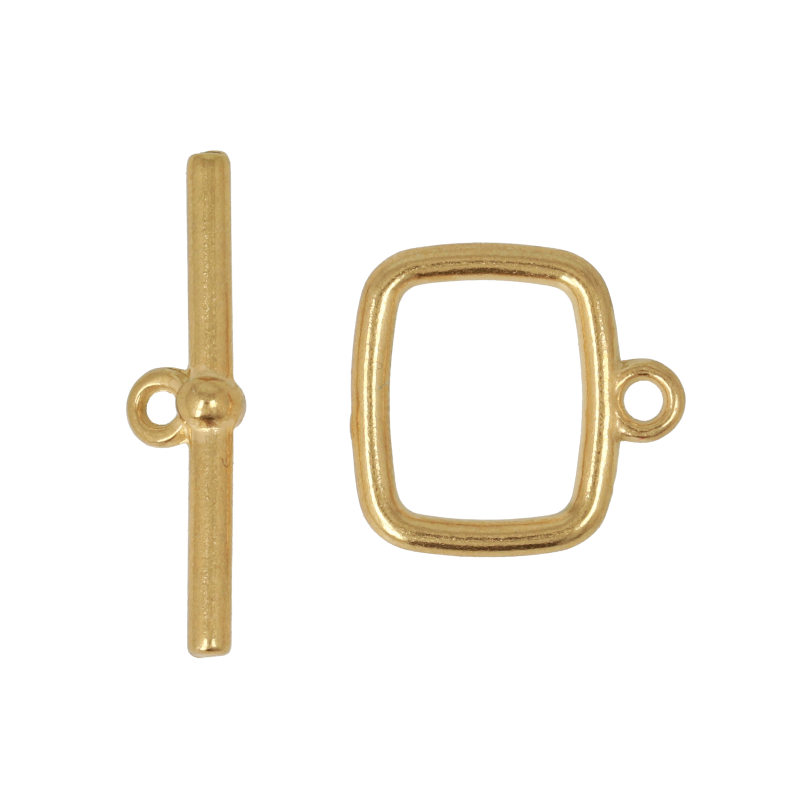 gold plated stainless steel rectangular toogle clasp 15x13mm | 2pc