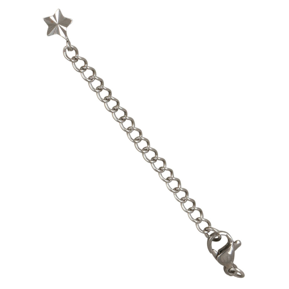 stainless steel trigger clasp 10mm - chain extender 5cm with star 6mm | 4pc