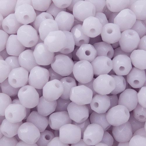 czech fire-polished round beads opaque light lavender 4mm | 50pc