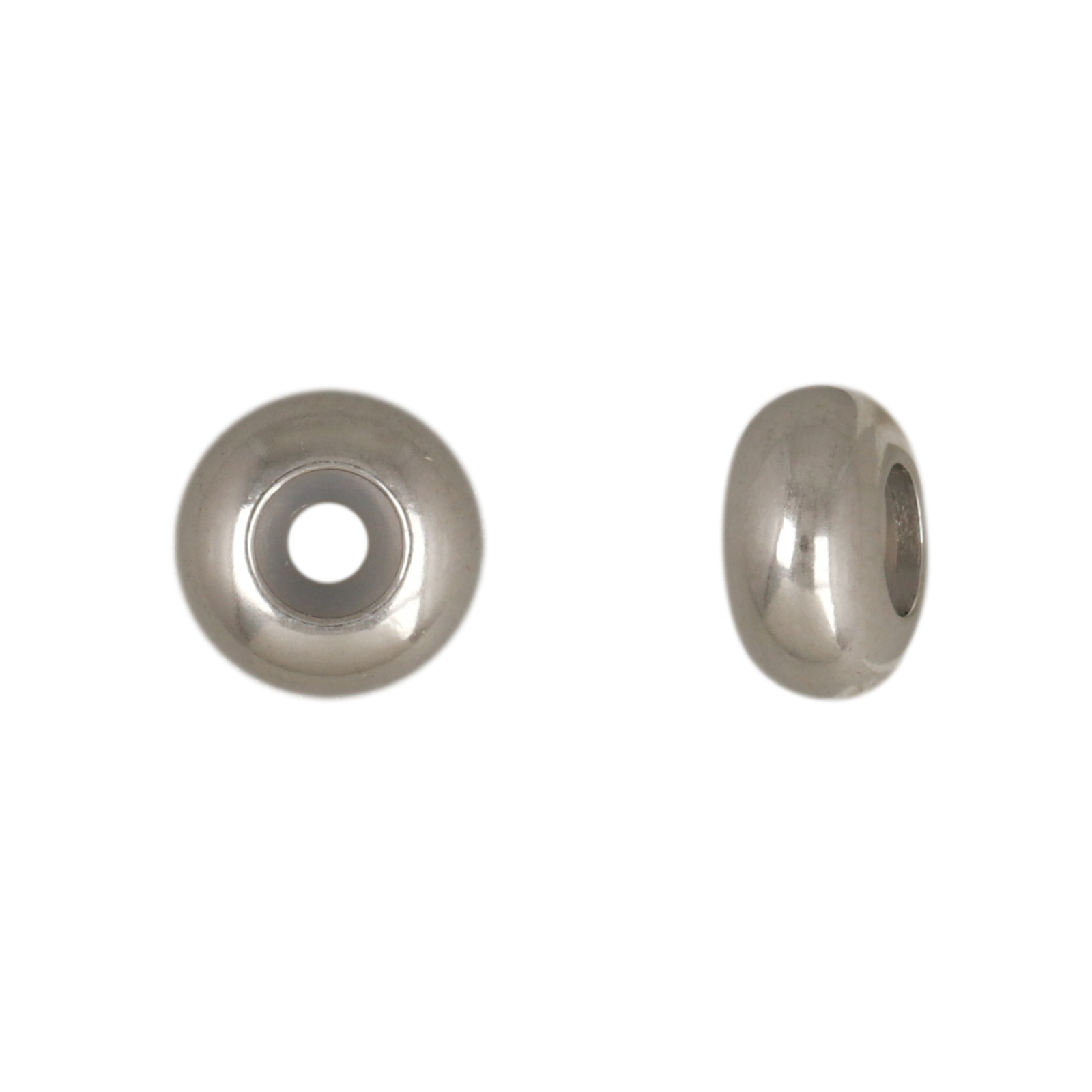 stainless steel sliding adjustable clasp roundelle 8x4mm - hole 2mm | 4pc