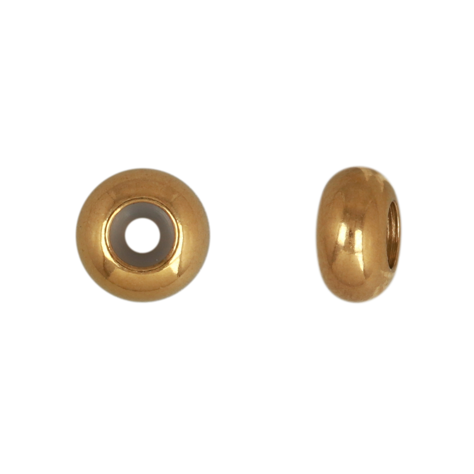gold plated stainless steel sliding adjustable clasp roundelle 8x4mm - hole 2mm | 4pc