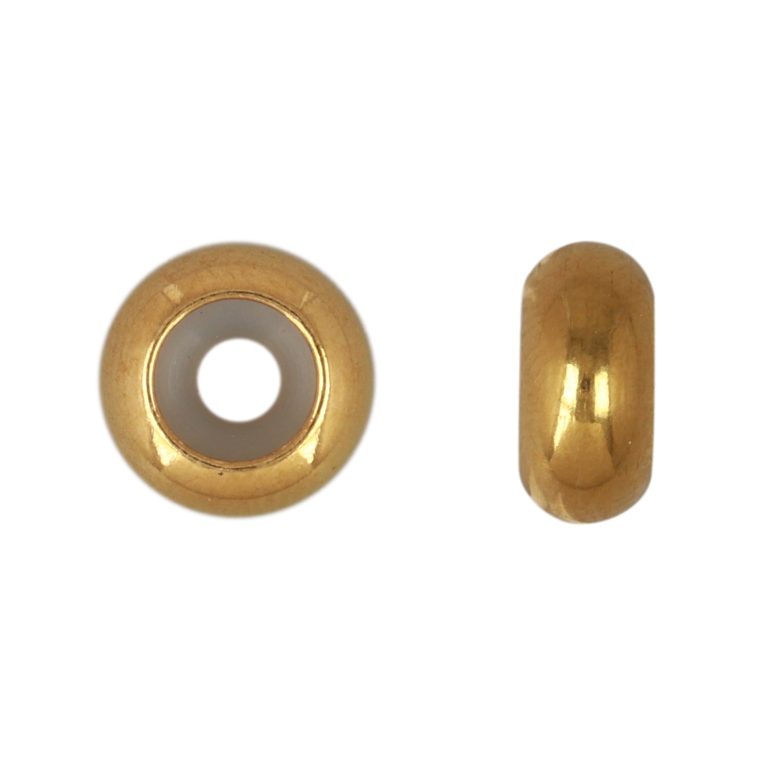 gold plated stainless steel sliding adjustable clasp roundelle 10x4,5mm - hole 3mm | 4pc