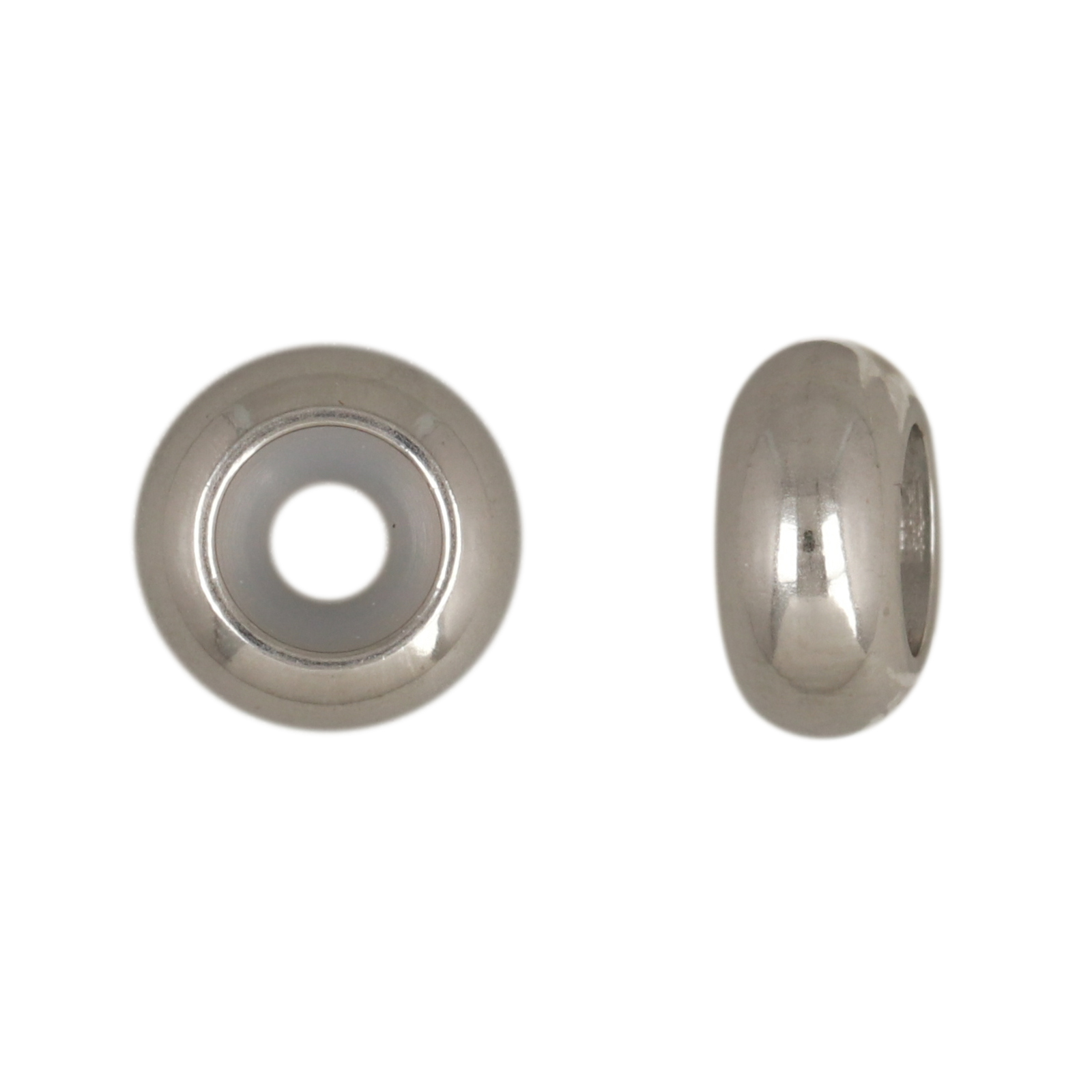 stainless steel sliding adjustable clasp roundelle 10x4,5mm - hole 3mm | 4pc