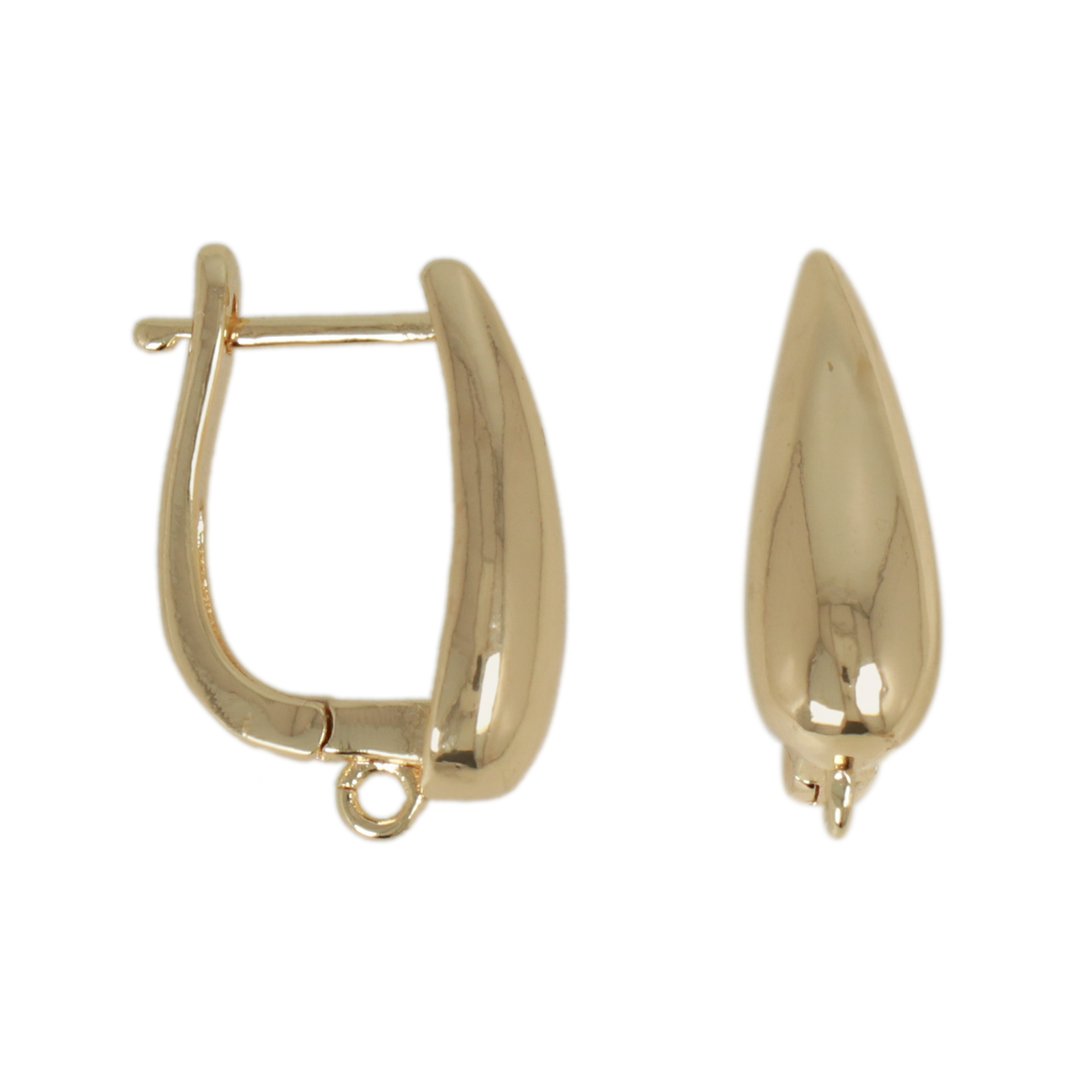 gold plated leverback post earring 18x6mm | 2pc