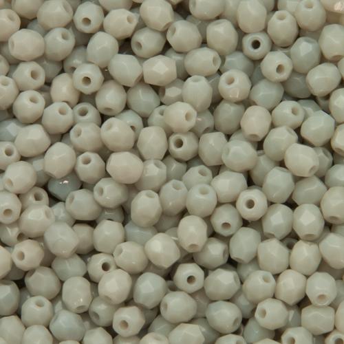 böhmische glasschliffperlen opaque light grey 3mm | 50st