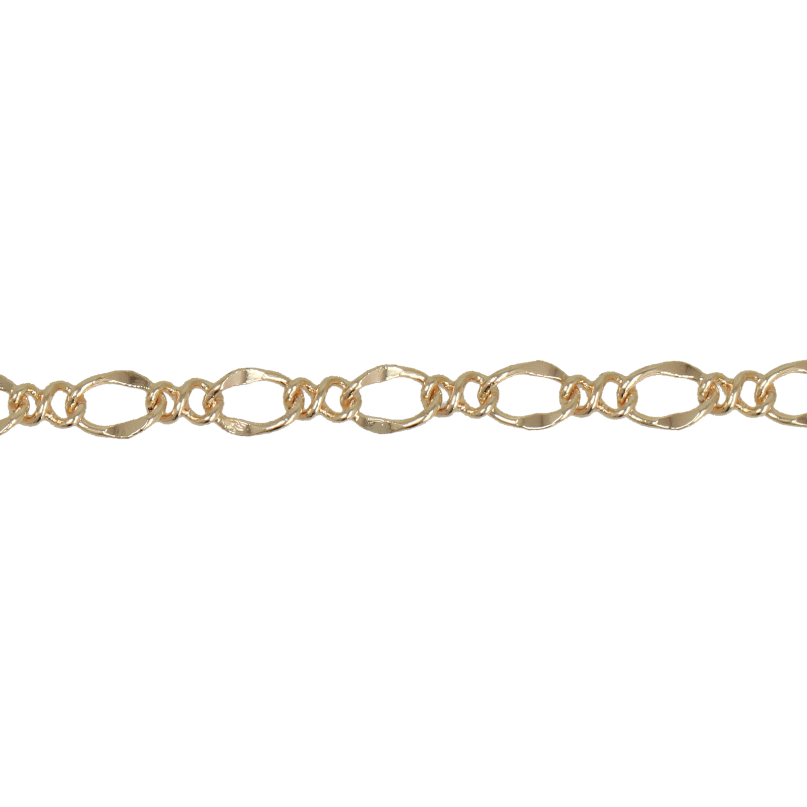 gold plated flat oval flat chain 5x4mm + infinity 4,5x2,5mm - wire 0,4mm | 1mt
