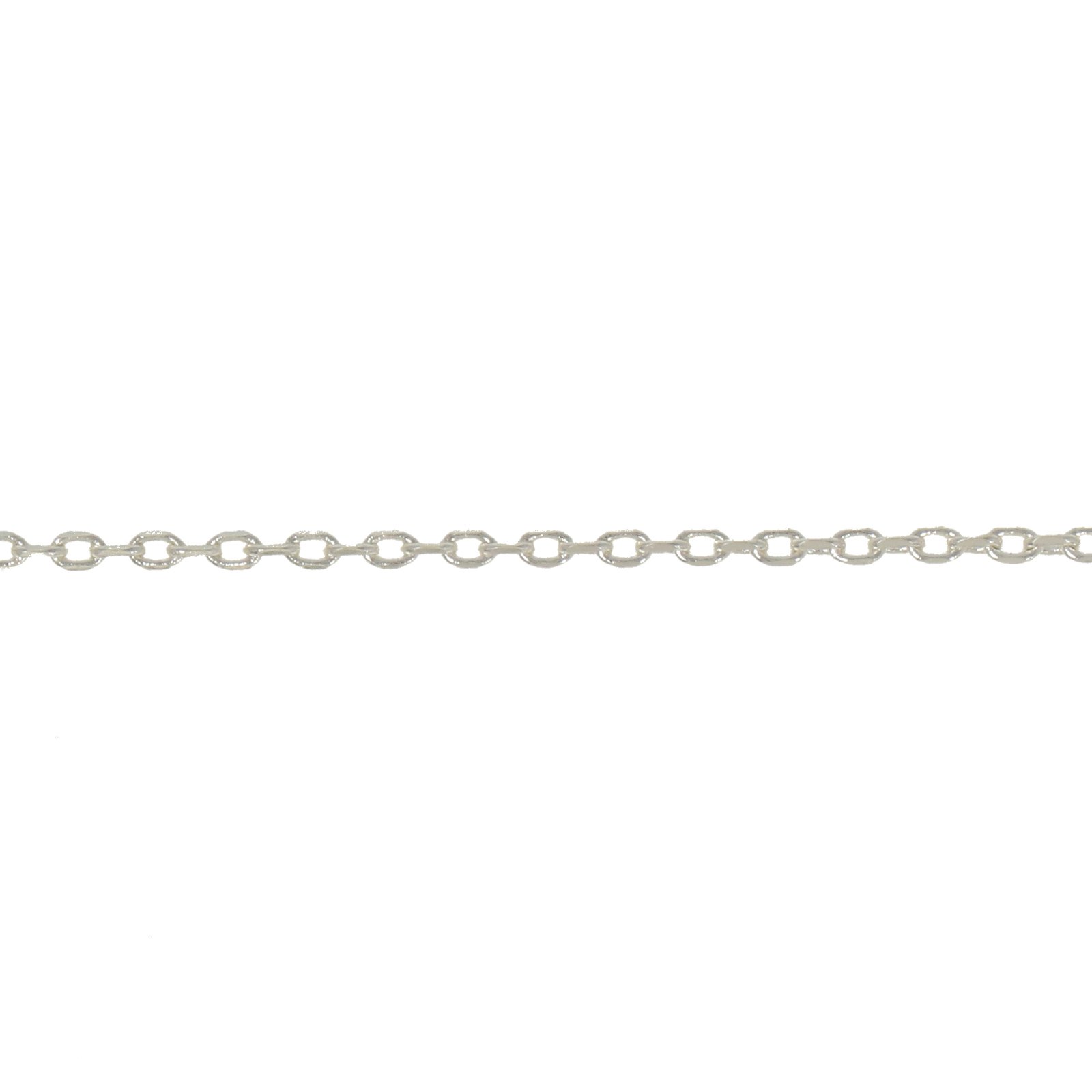 silver plated flat oval cable chain 2x1,5mm - wire 0,4mm | 1mt