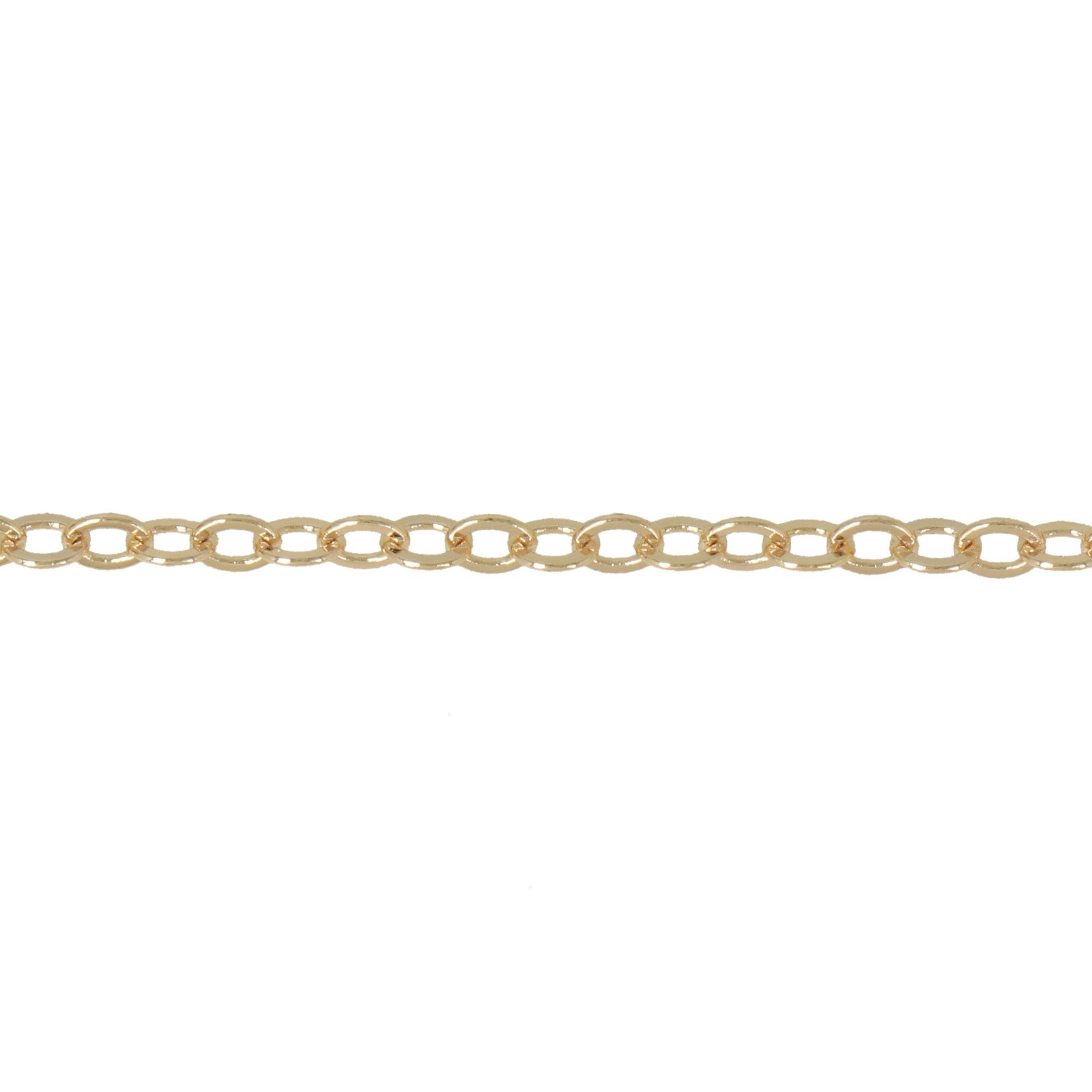 gold plated flat oval cable chain 4x3mm - wire 0,4mm | 1mt