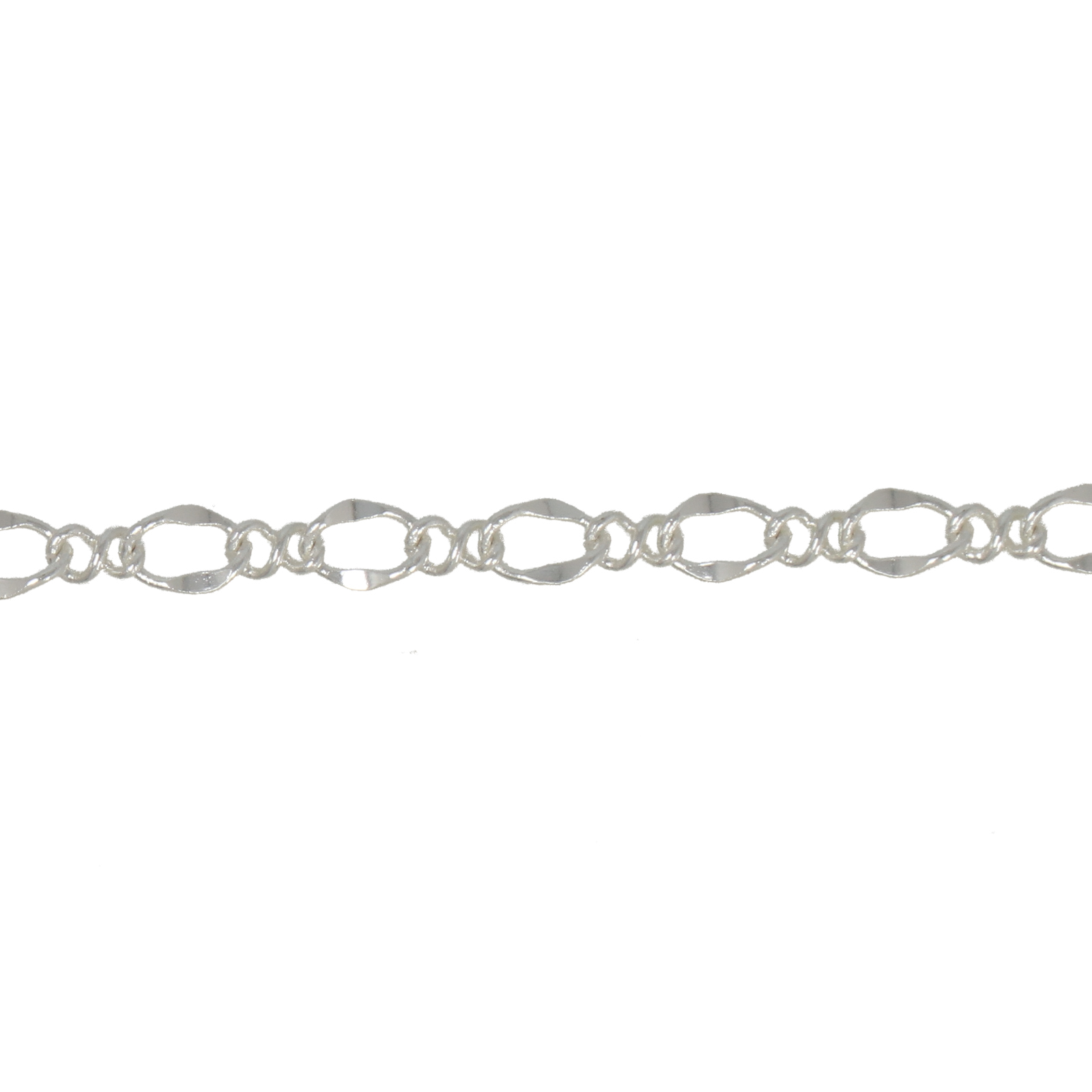 silver plated flat oval flat chain 5x4mm + infinity 4,5x2,5mm - wire 0,4mm | 1mt